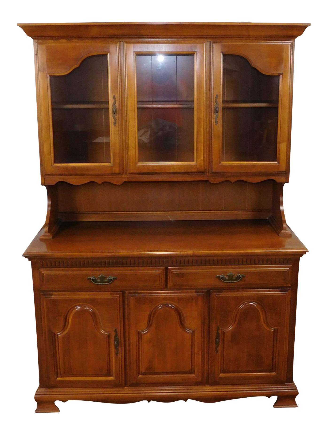 1980s Solid Maple Dining Room Kitchen China Cabinet Hutch ...