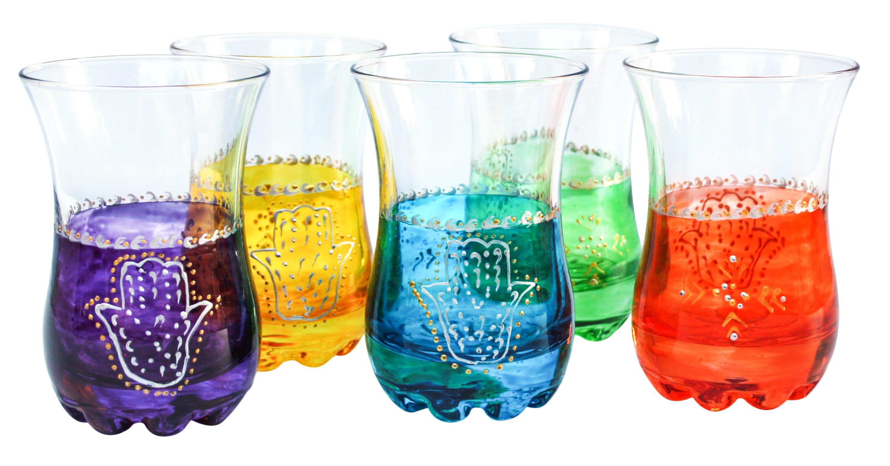 Colorful Moroccan Tea Glasses Set of 5 Chairish