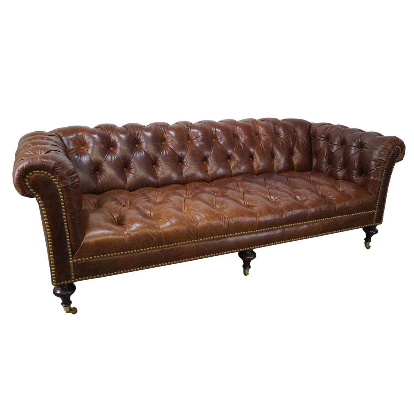 Brown Tufted Leather Chesterfield Sofa Chairish