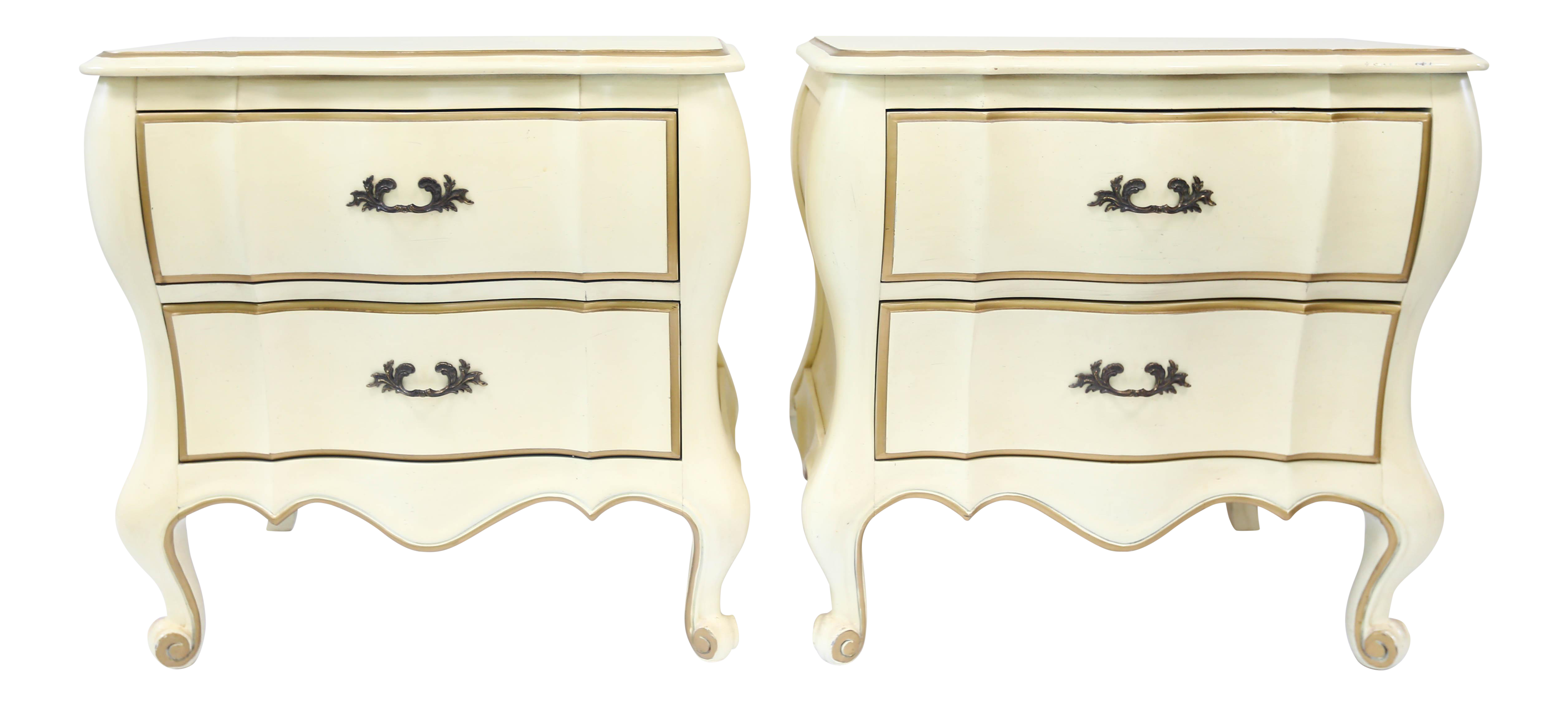 French Bombe Nightstands Pair Chairish