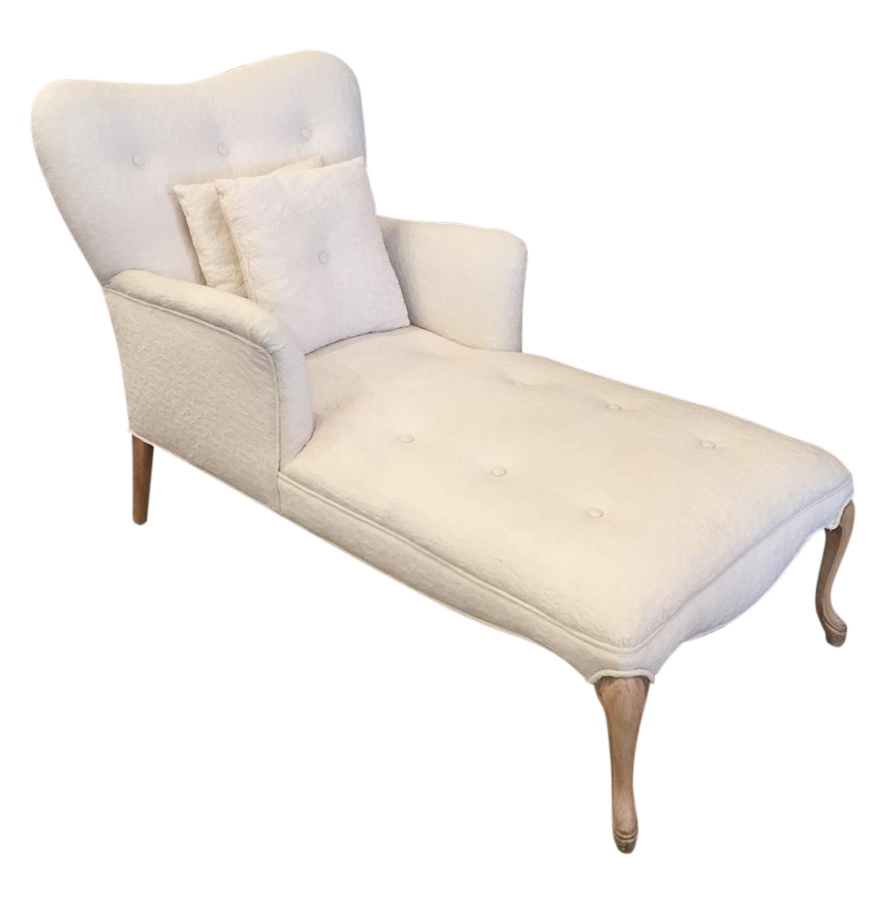 Petite White Floral Chaise Lounge Chairish