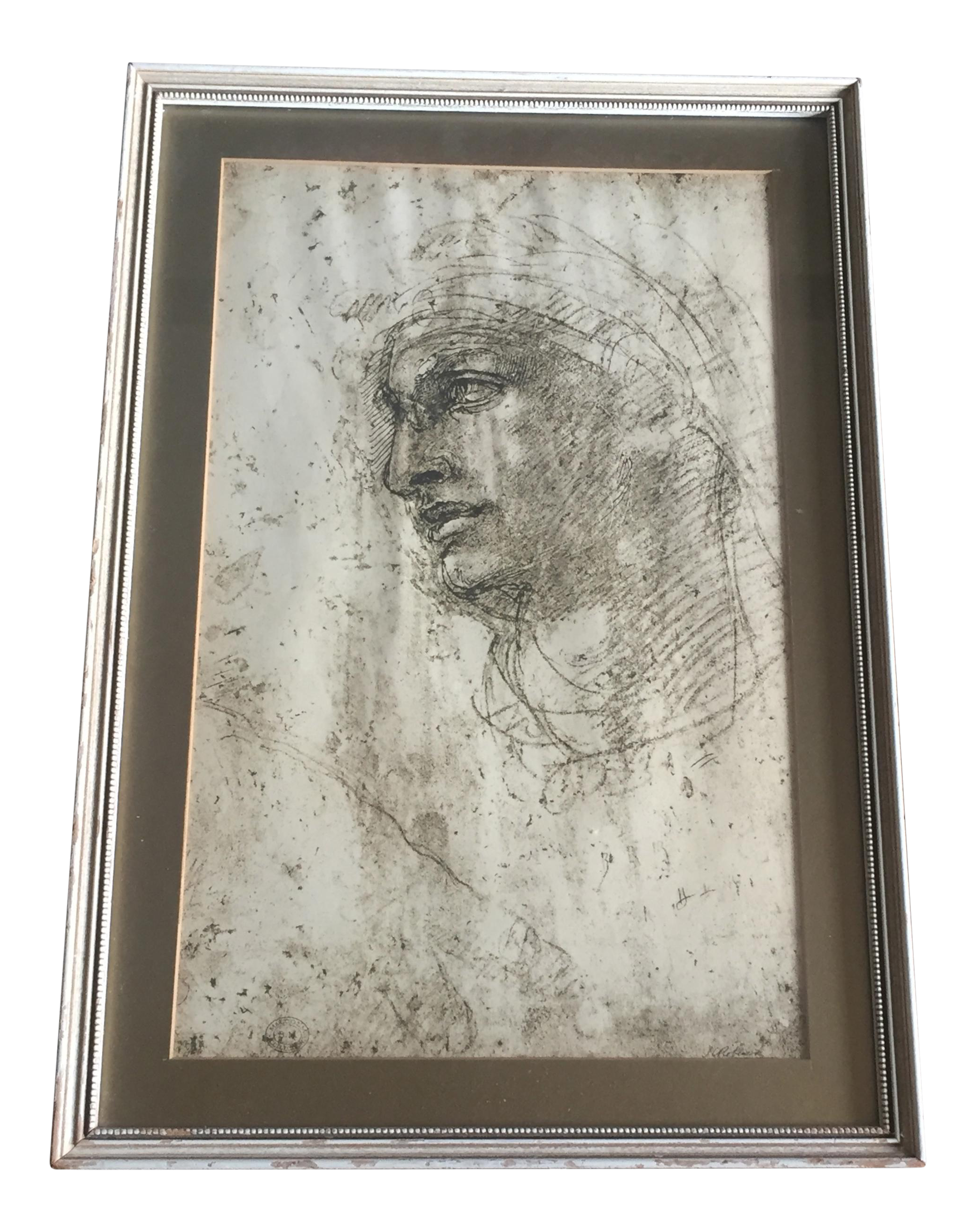 Michelangelo "Head of a Youth" British Museum Fine Art Print Chairish