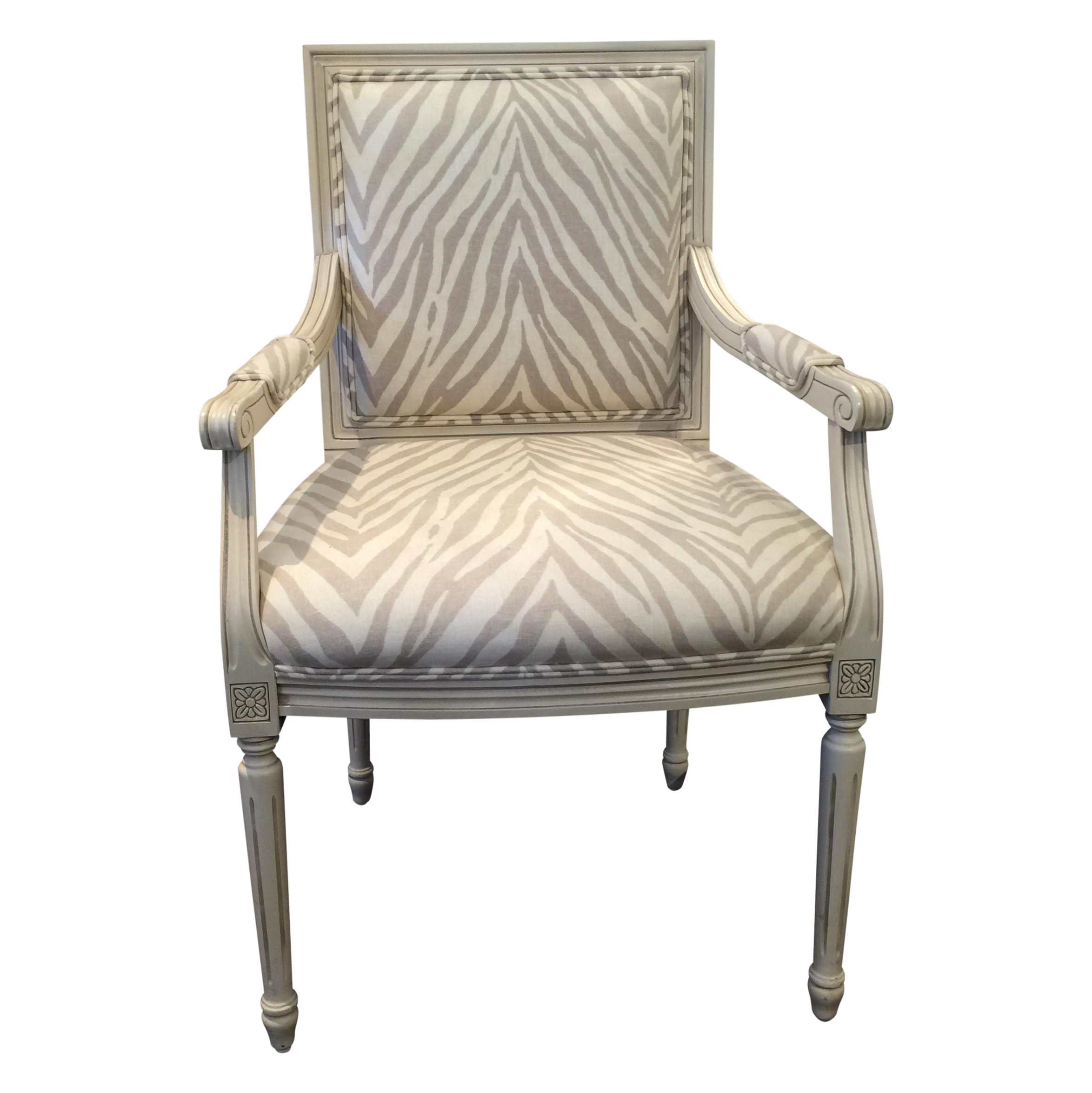 Zebra Upholstered Wood Armchair Chairish
