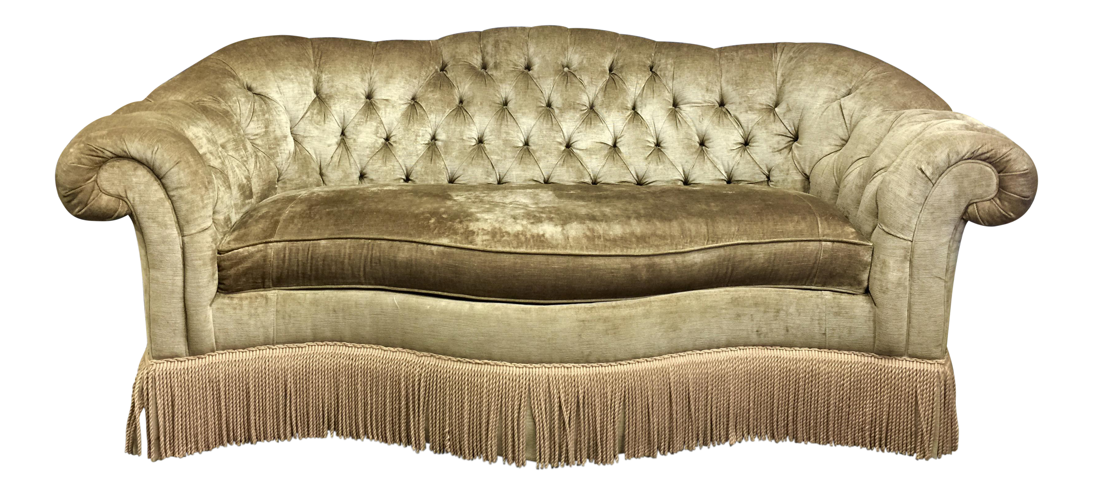 Tufted Velvet Chesterfield Sofa With Fringe by Century Furniture
