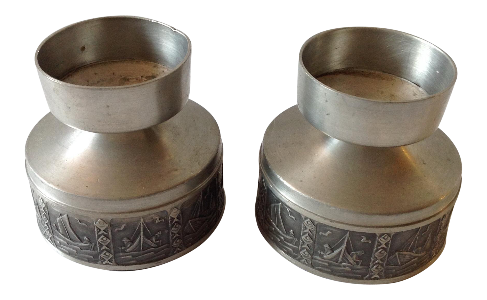 Pewter Candle Holders Made in Norway Pair Chairish