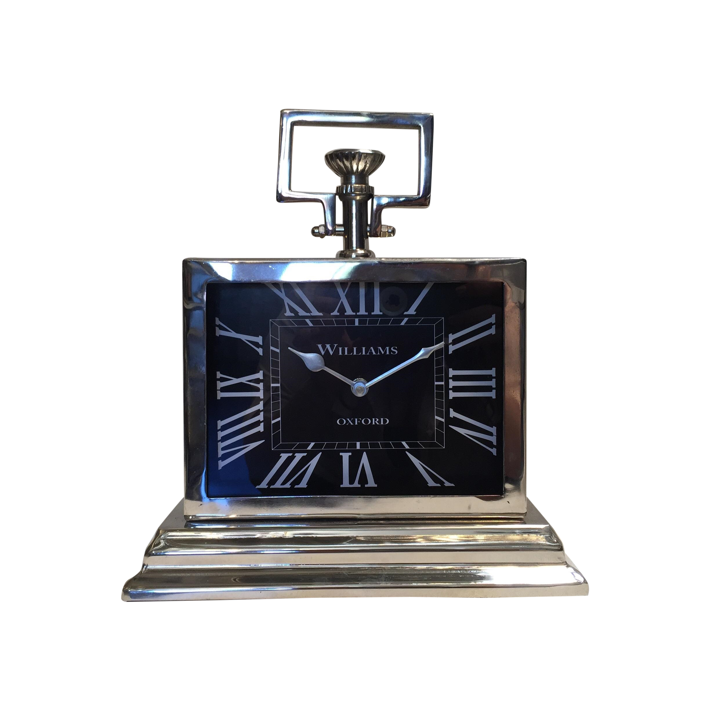 Black Rectangular Chrome Mantle Clock Chairish