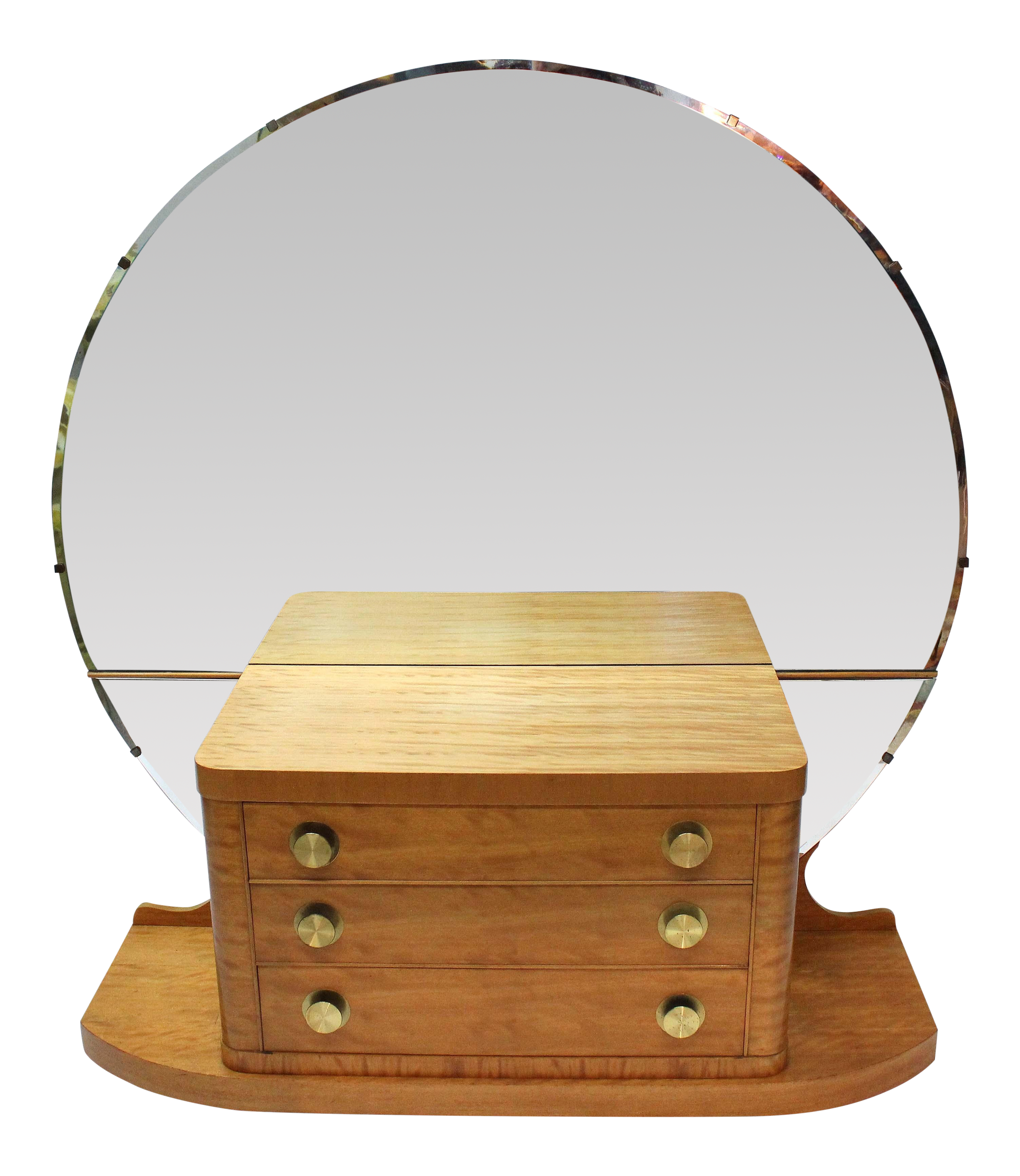 Art Deco Vanity with Round Mirror Chairish