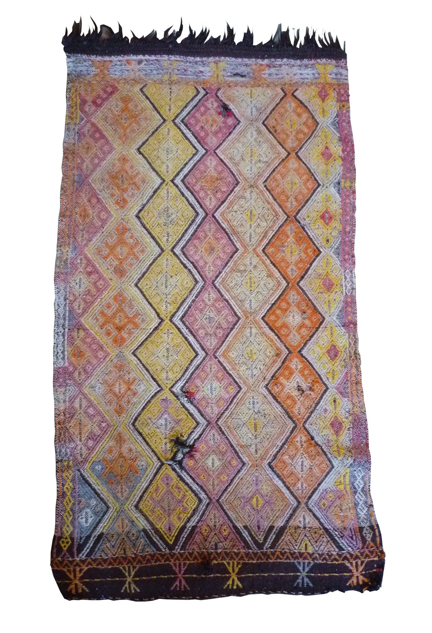 Kilim Rug with Horse Hair Fringe 2' 7" x 5' Chairish