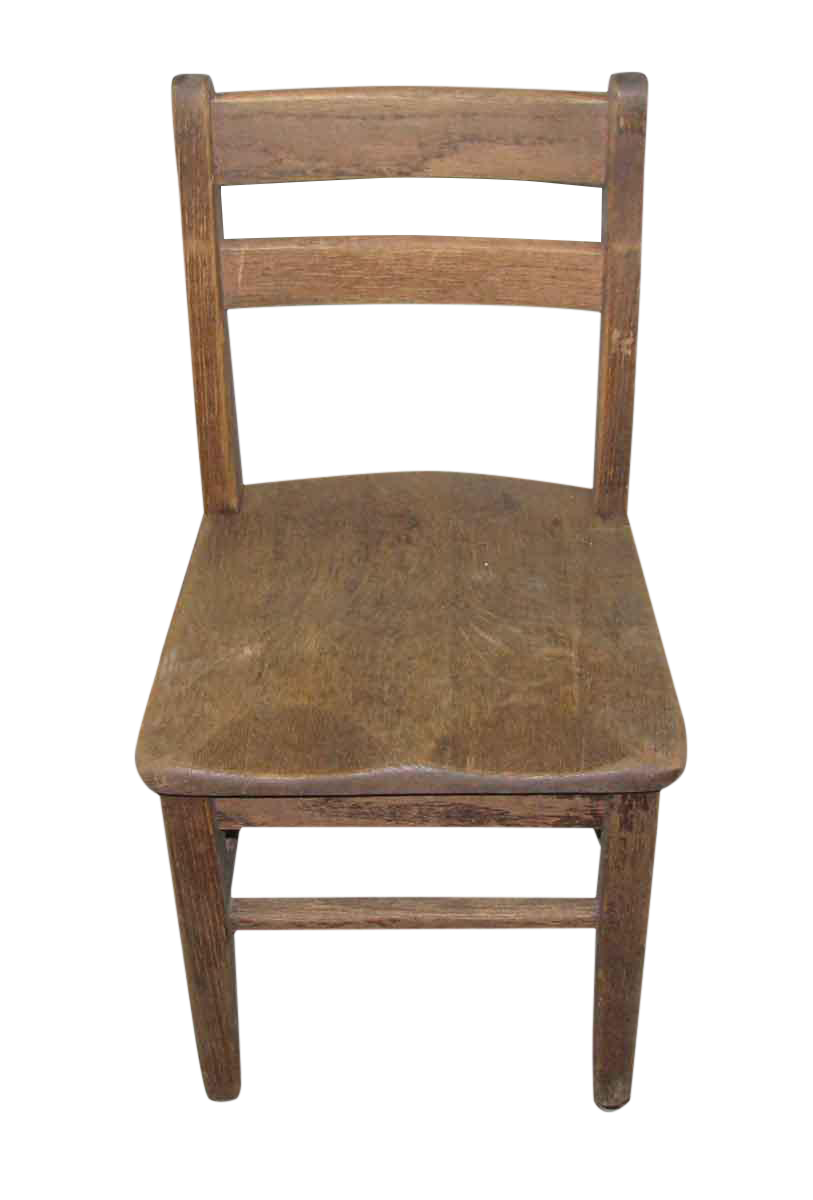 Old Oak Wooden School Chair Chairish