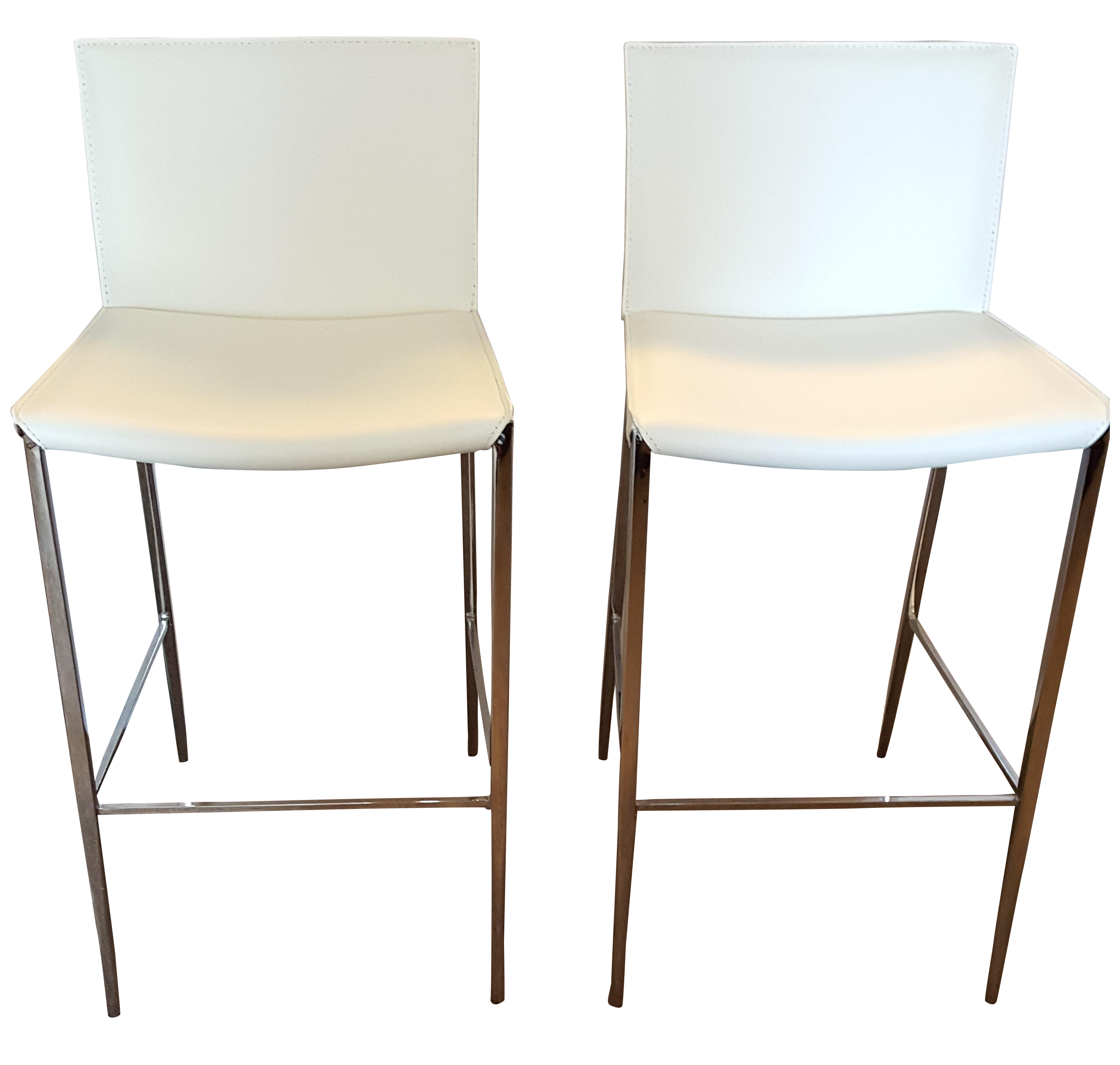 White Copenhagen Bar Stools Pair Chairish