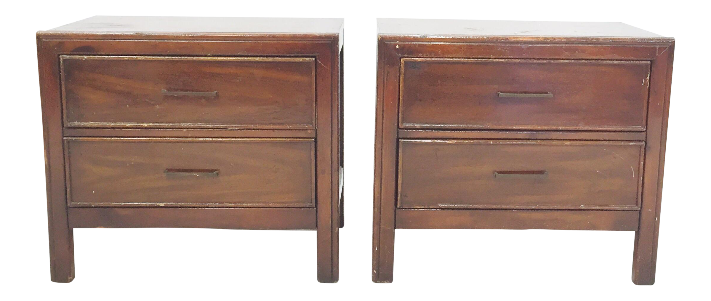 MidCentury Vintage Bedside Table Chests Pair Chairish