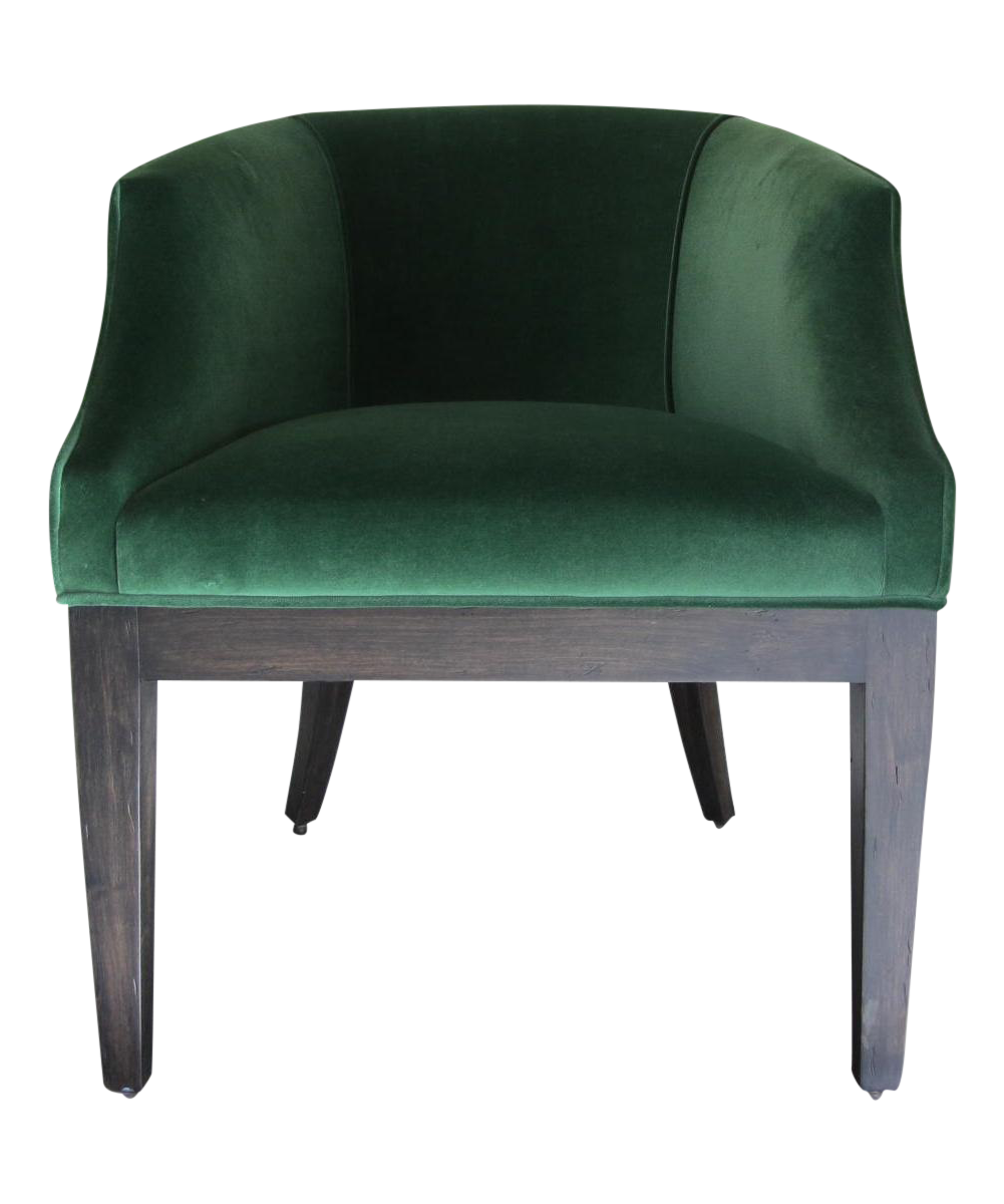 Custom Emerald Green Velvet Club Chair Chairish