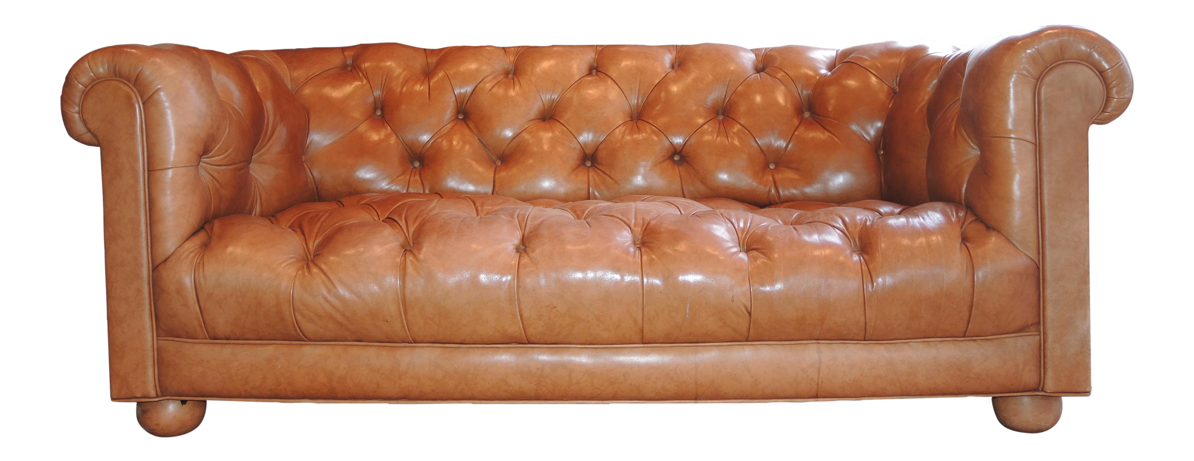 Vintage Chesterfield Leather Sofa With Goose Down | Chairish