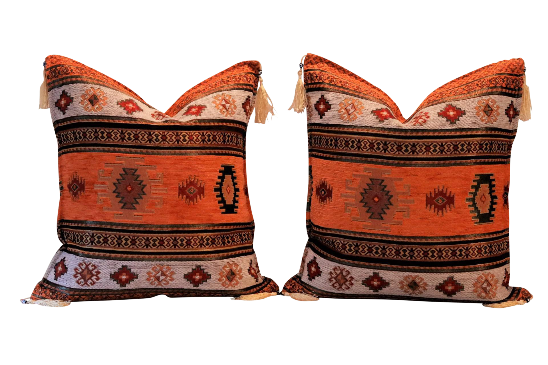 Southwestern Style Down Filled Pillows - a Pair Chairish
