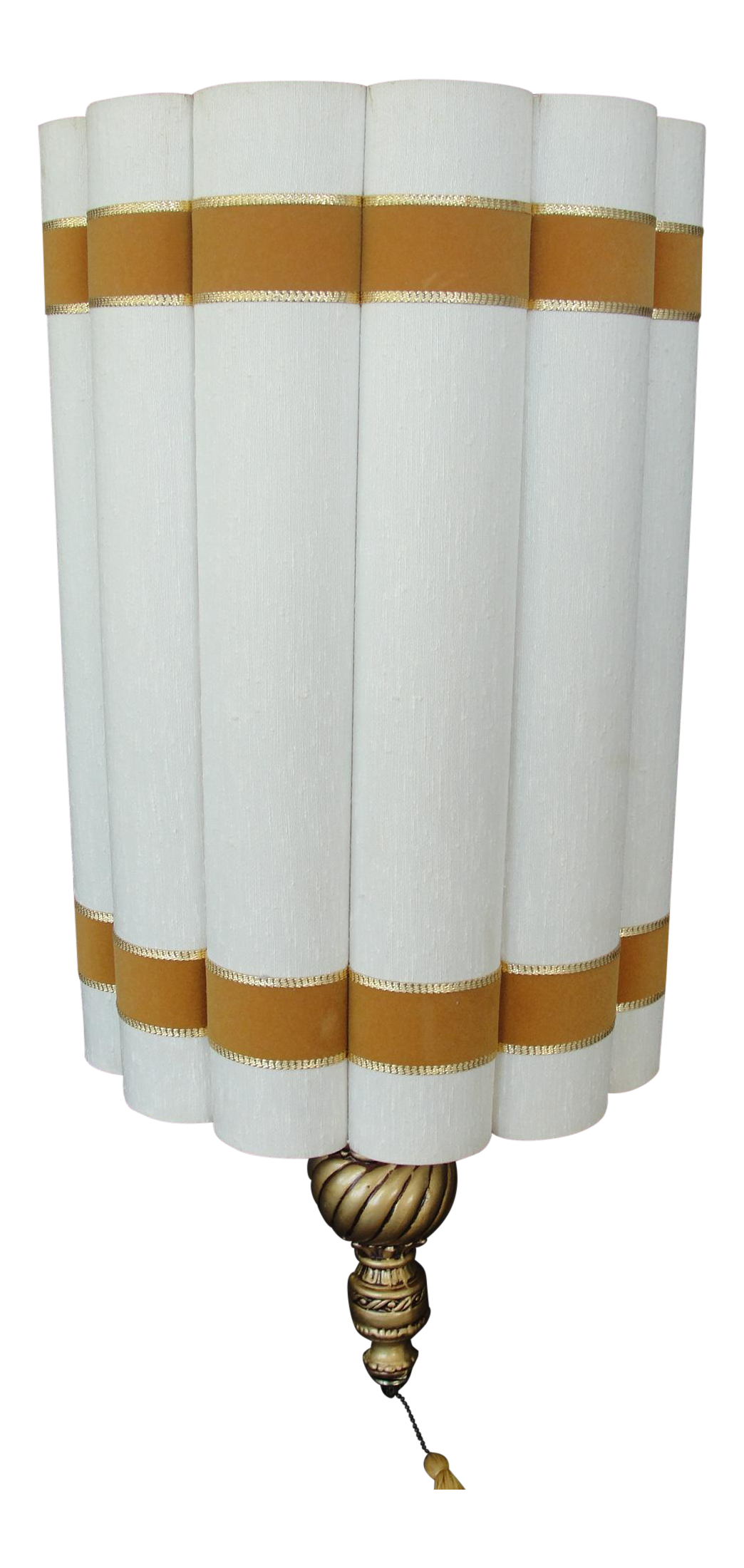 MidCentury Hollywood Regency Scalloped Cylinder Pendant Lamp Chairish