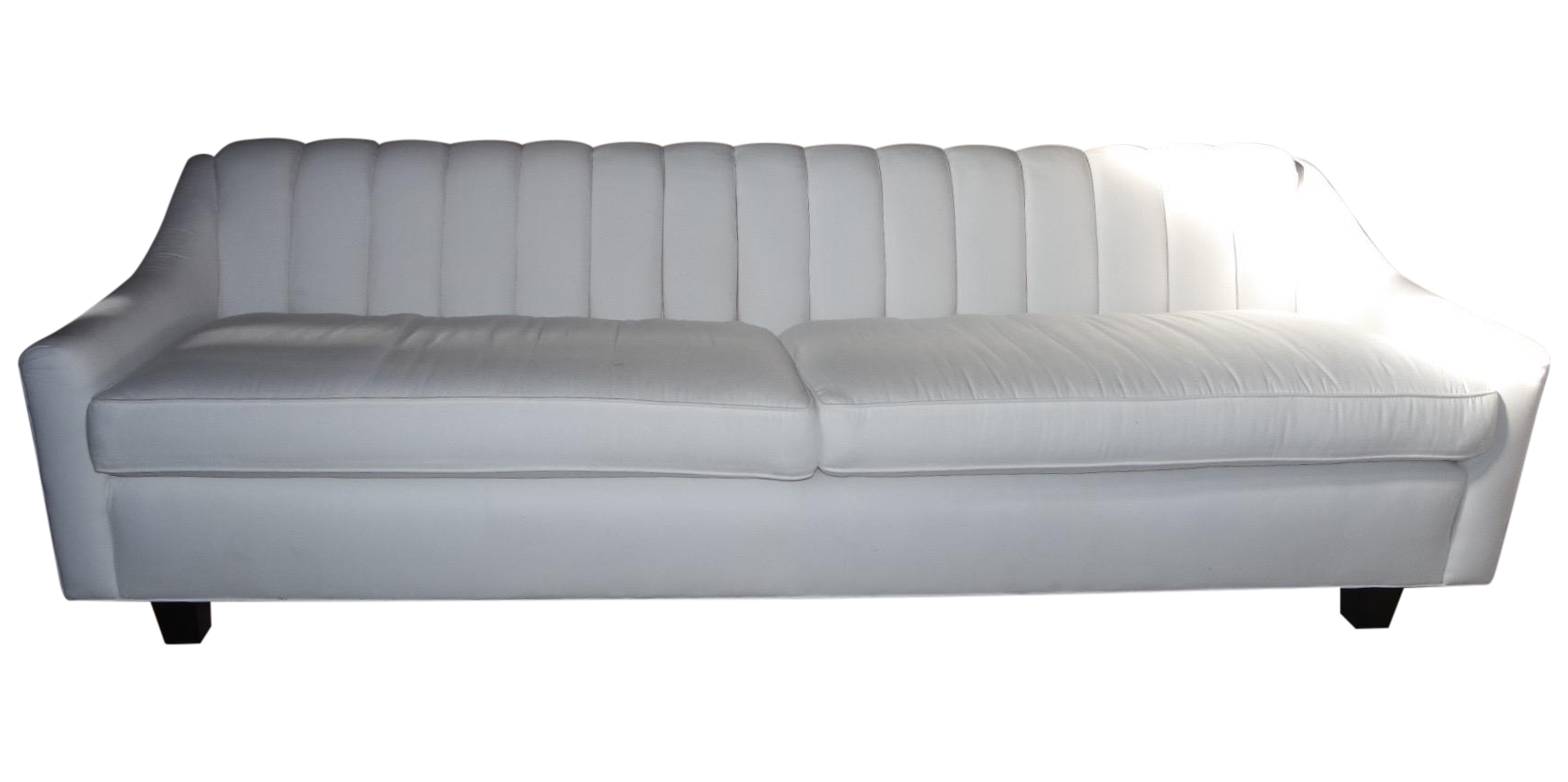 White MidCentury Tufted Sofa Chairish