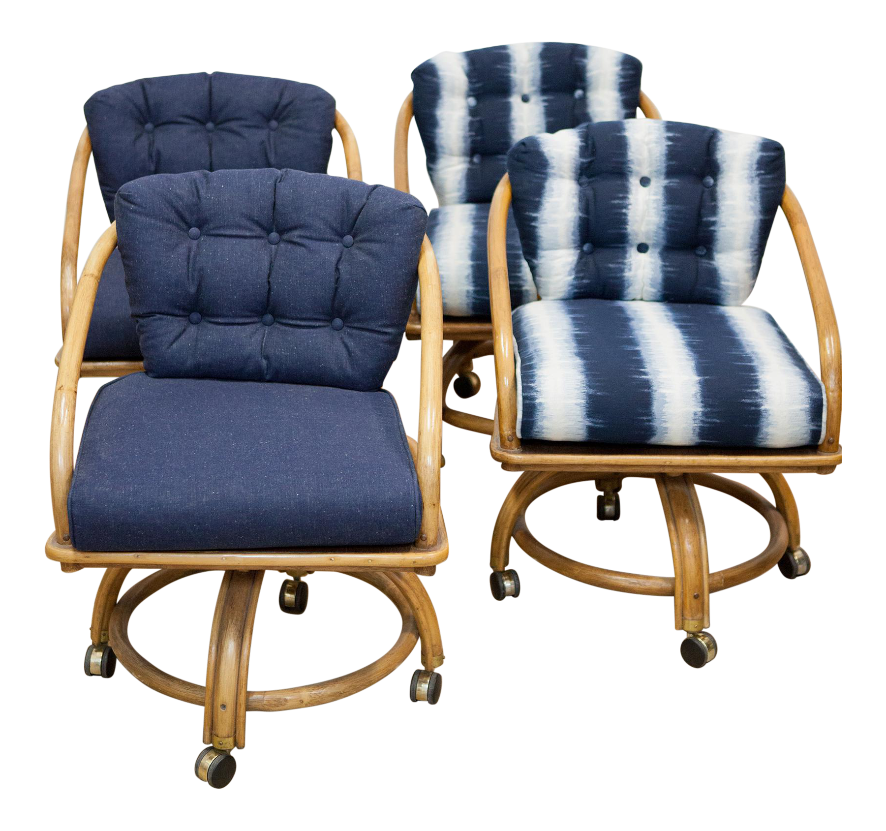 rattan-rolling-dining-chairs-set-of-4-chairish