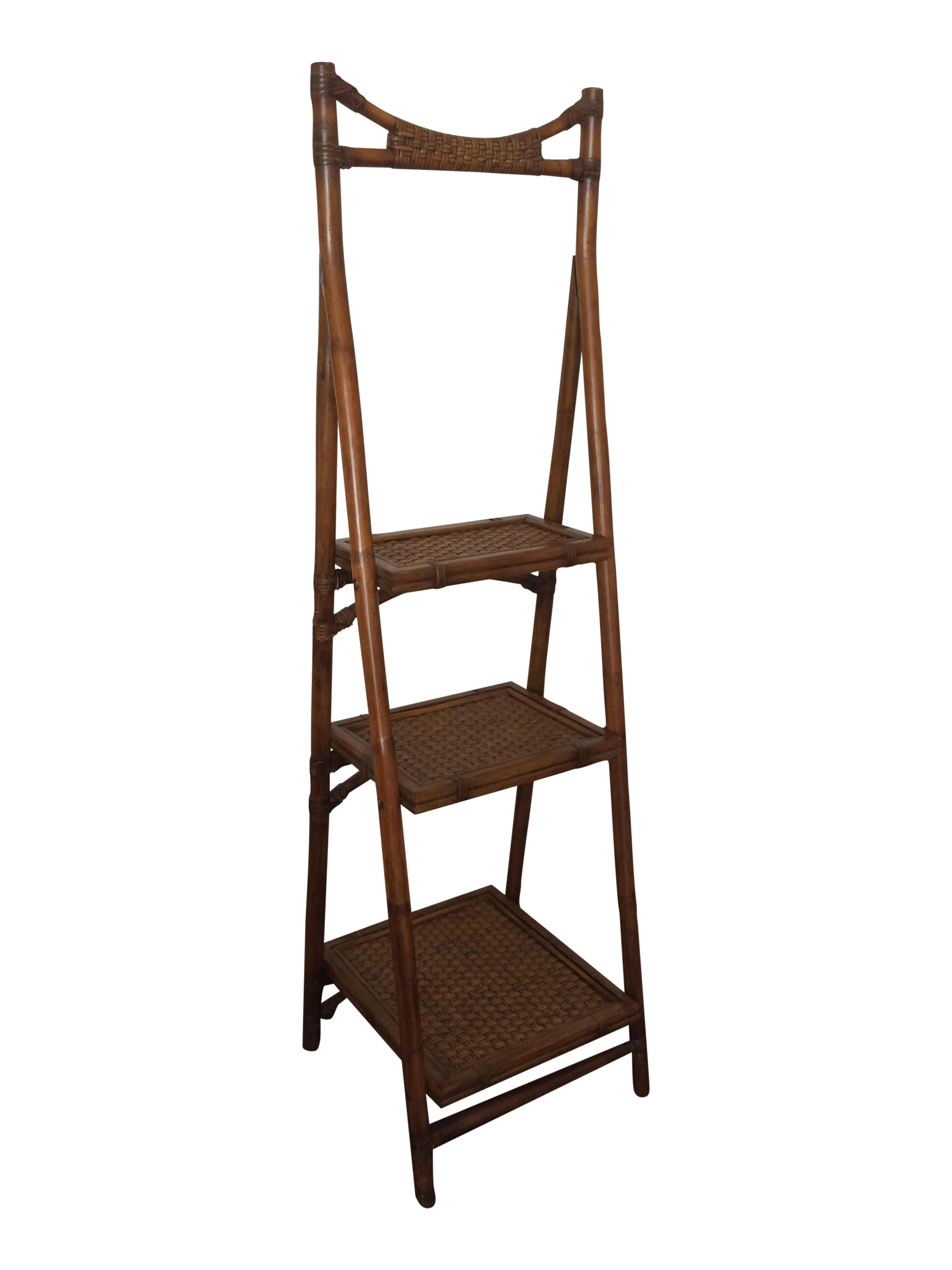 Bamboo & Rattan Ladder Shelf Chairish