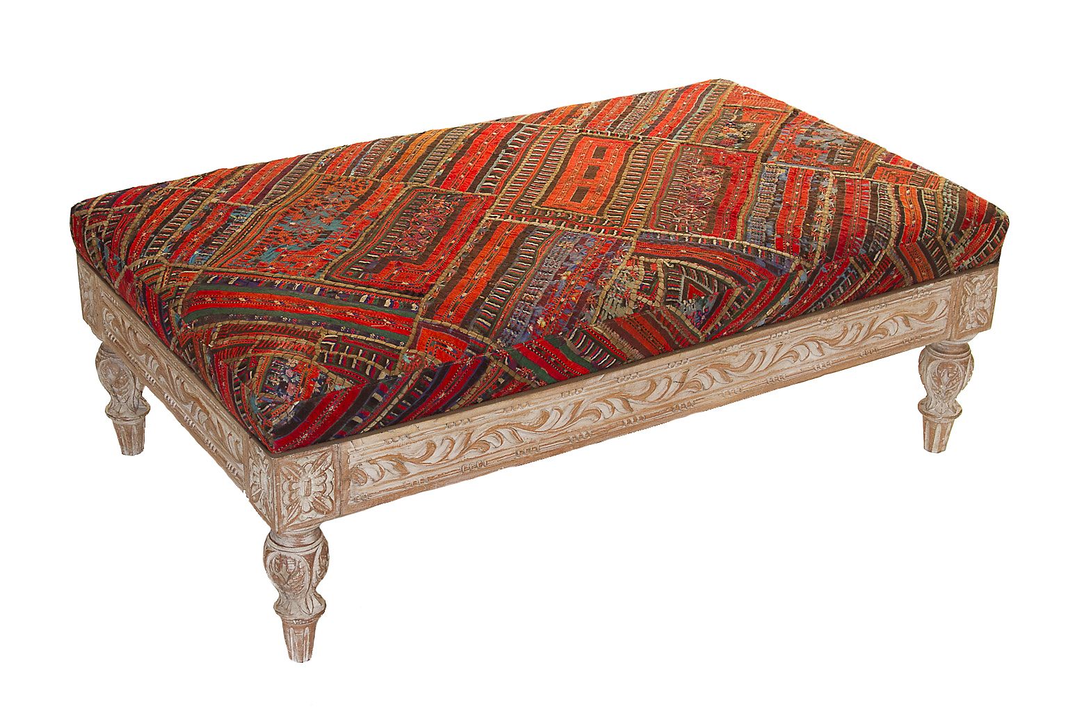 Antique Tribal Tapestry Ottoman Chairish