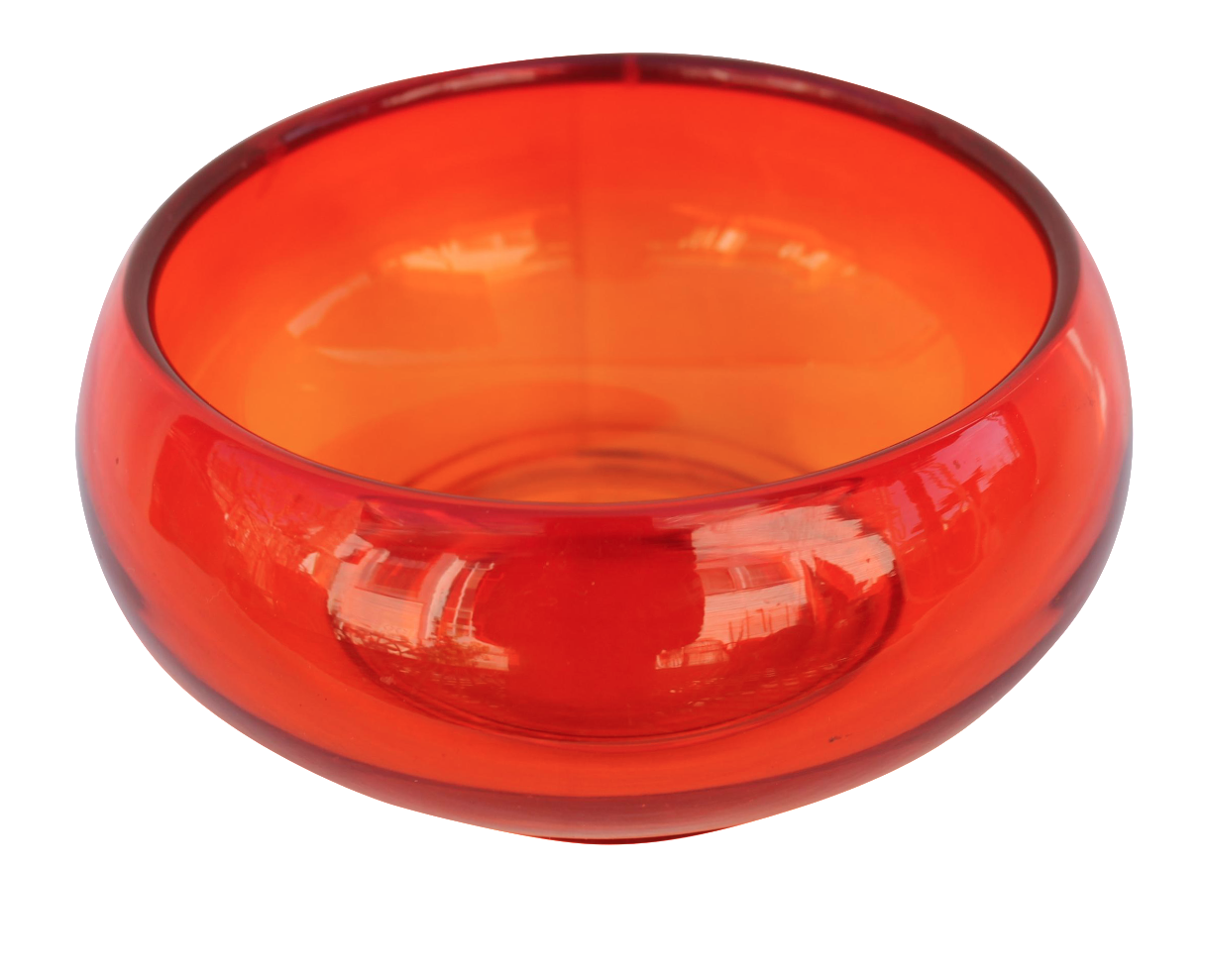 Retro Orange Glass Bowl Chairish