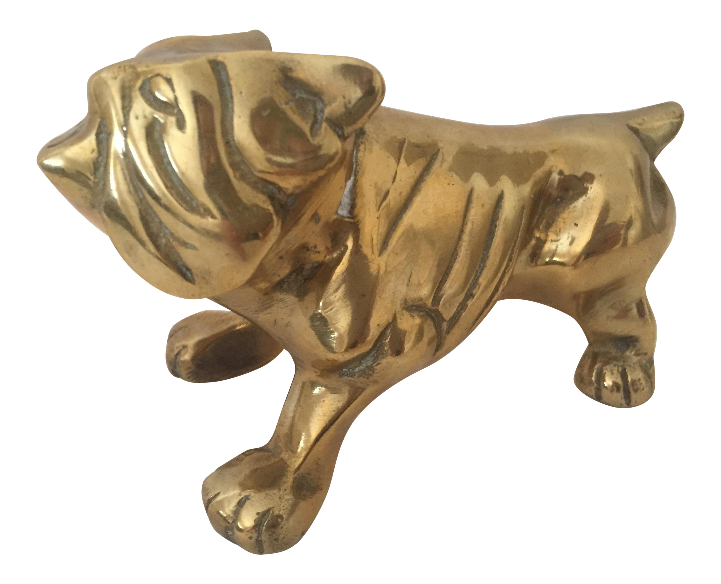 MidCentury Solid Brass English Bulldog Statue Paperweight Chairish