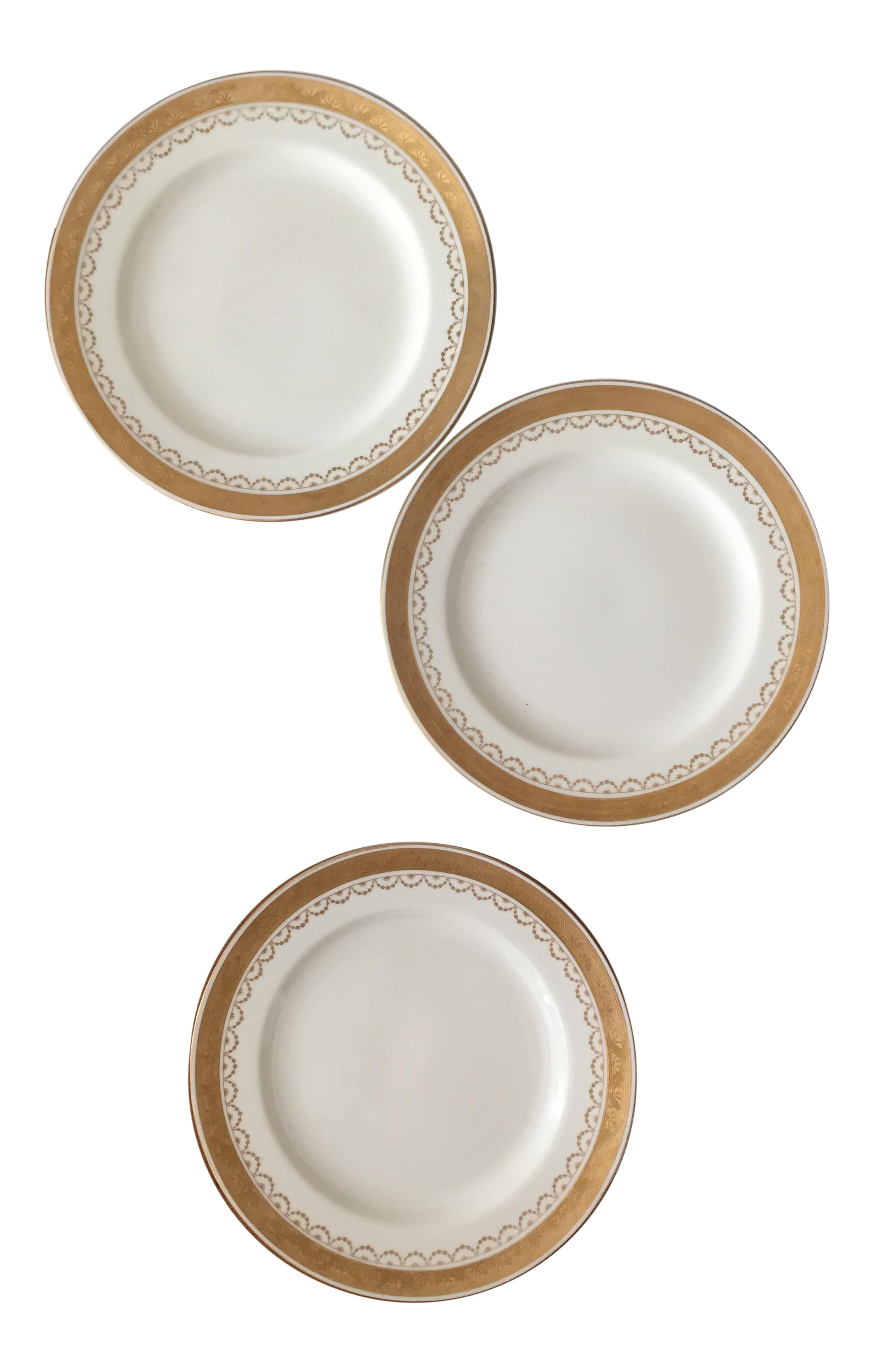 Gold Rimmed Plates Set of 3 Chairish