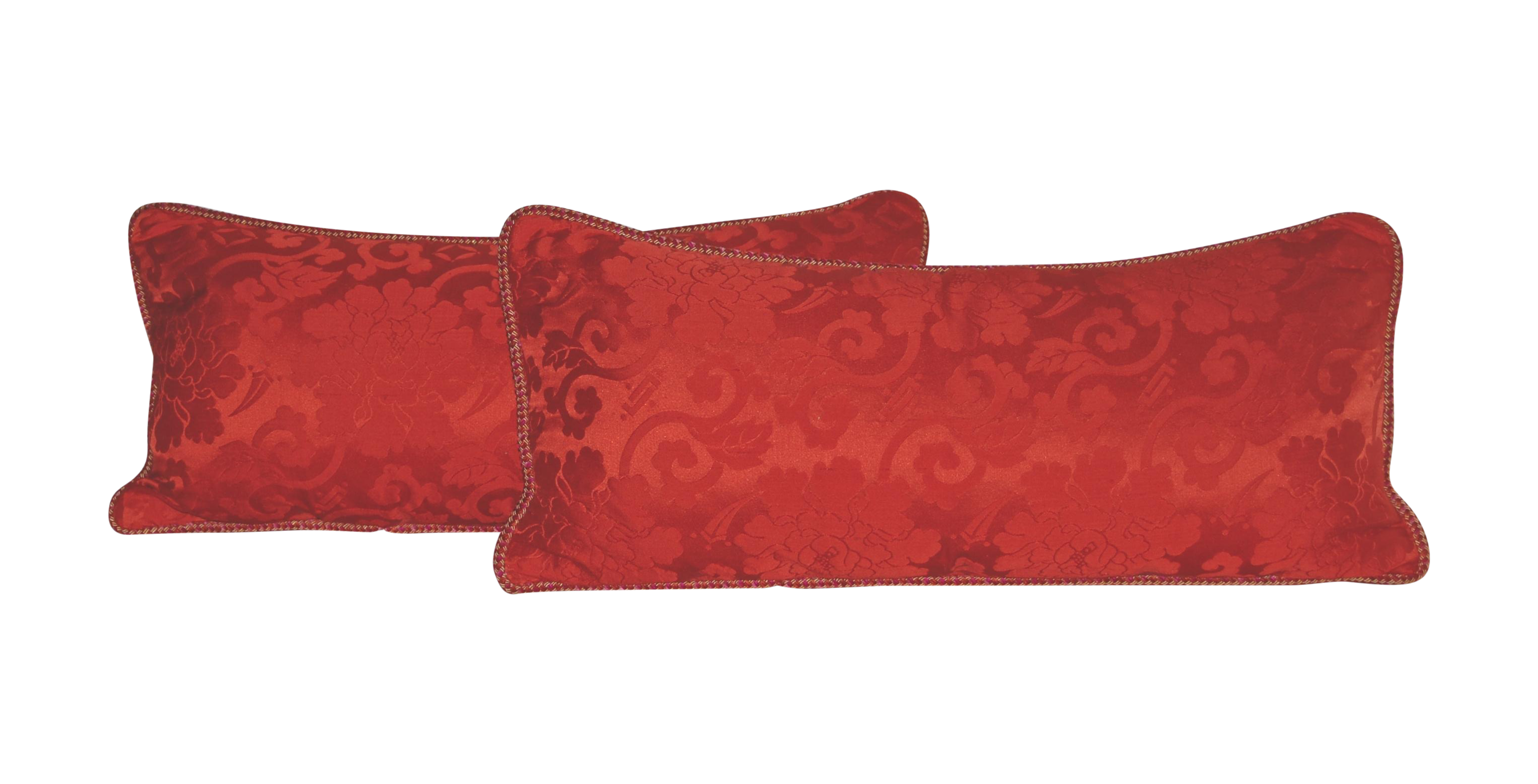 Orange Silk Damask Pillows A Pair Chairish