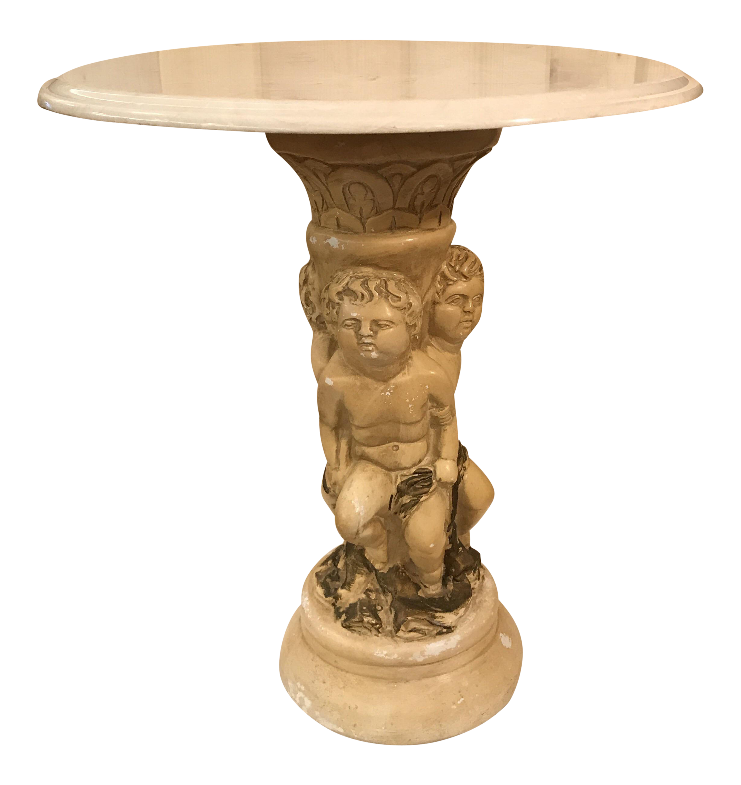 Vintage Marble Top Cherub Table Chairish