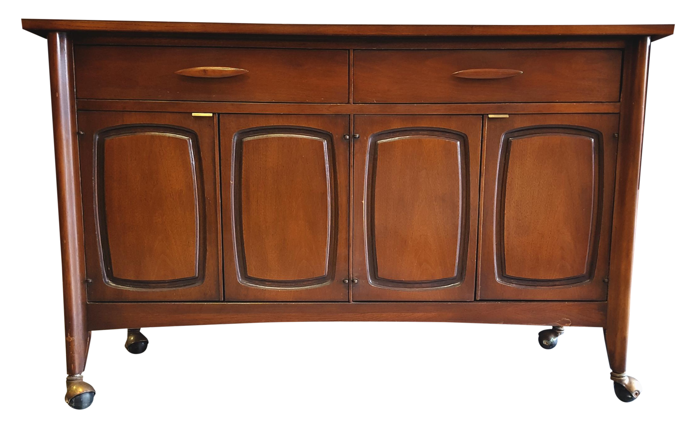 MidCentury Broyhill "Emphasis" Rolling Server Chairish