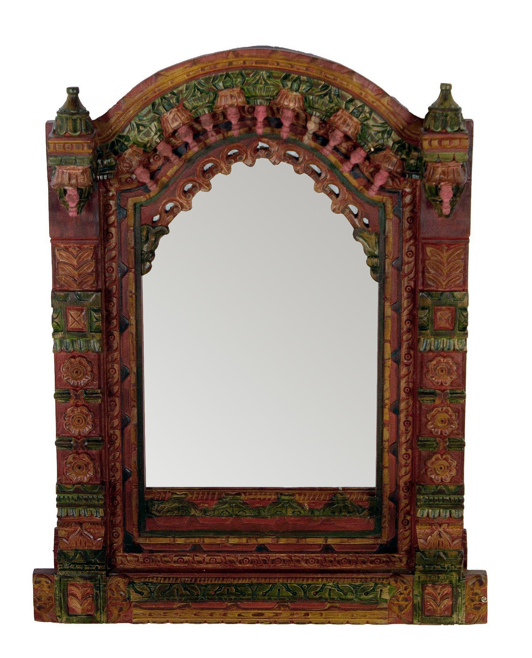 Multicolor Hand Painted Rajasthani Jharokha Mirror Chairish