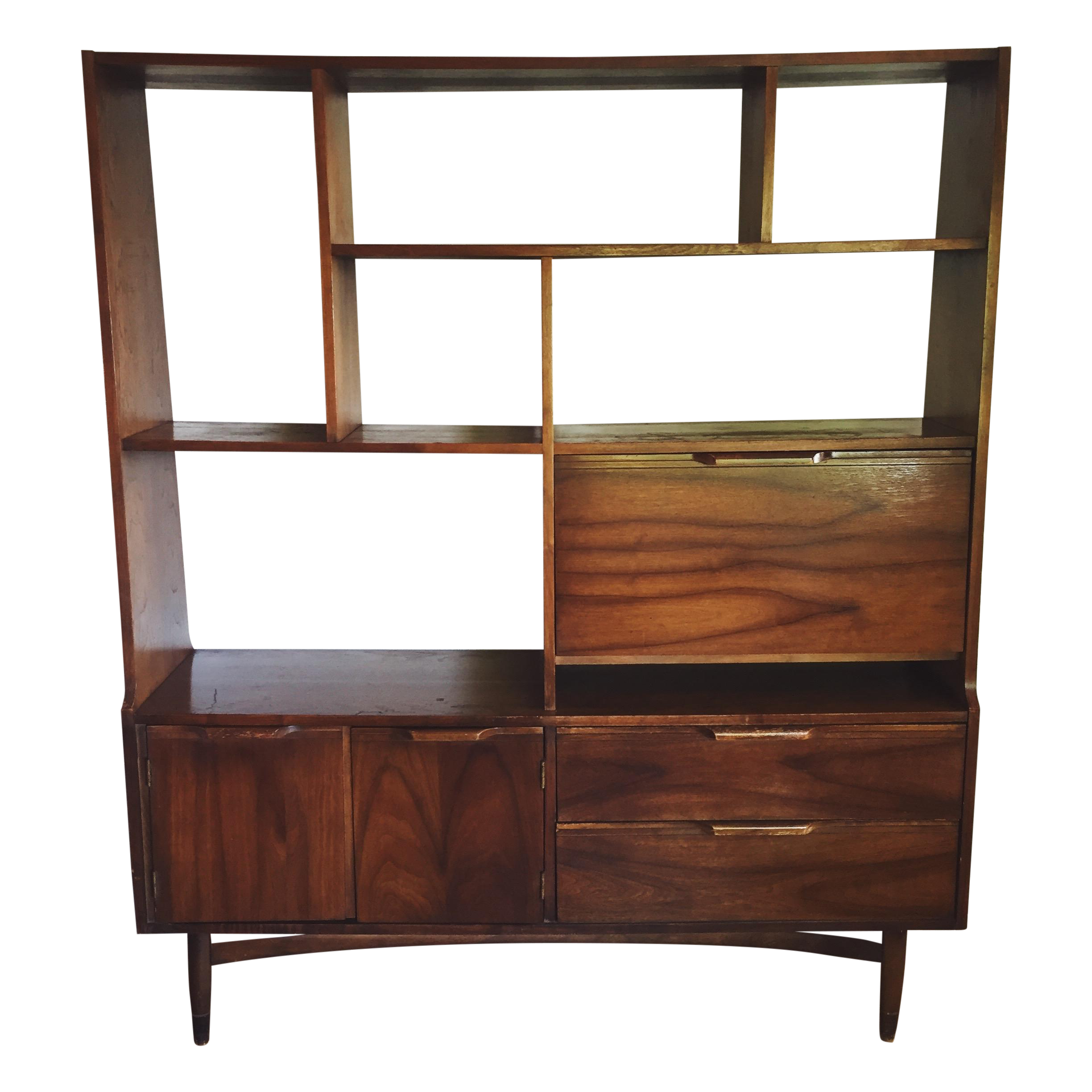 MidCentury Modern Wood Bookshelf Display Unit Chairish