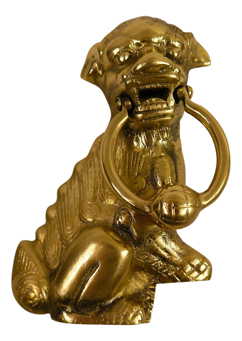 Solid Brass Foo Dog Door Knocker Chairish