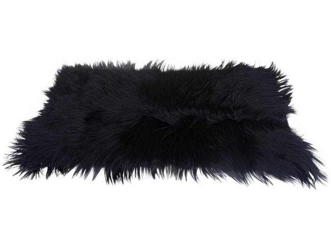 Black Long-Haired Goat Skin Rug -- 2'1" x 4' | Chairish