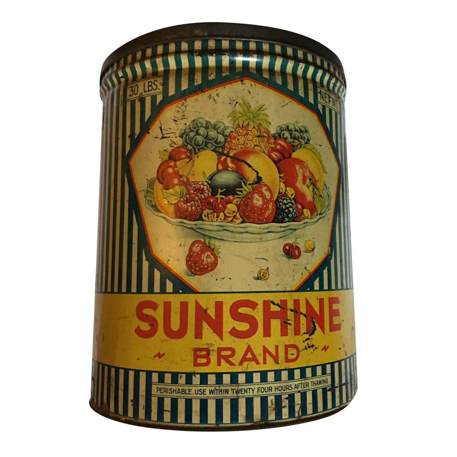 Vintage Sunshine Brand Fruit Tin Chairish
