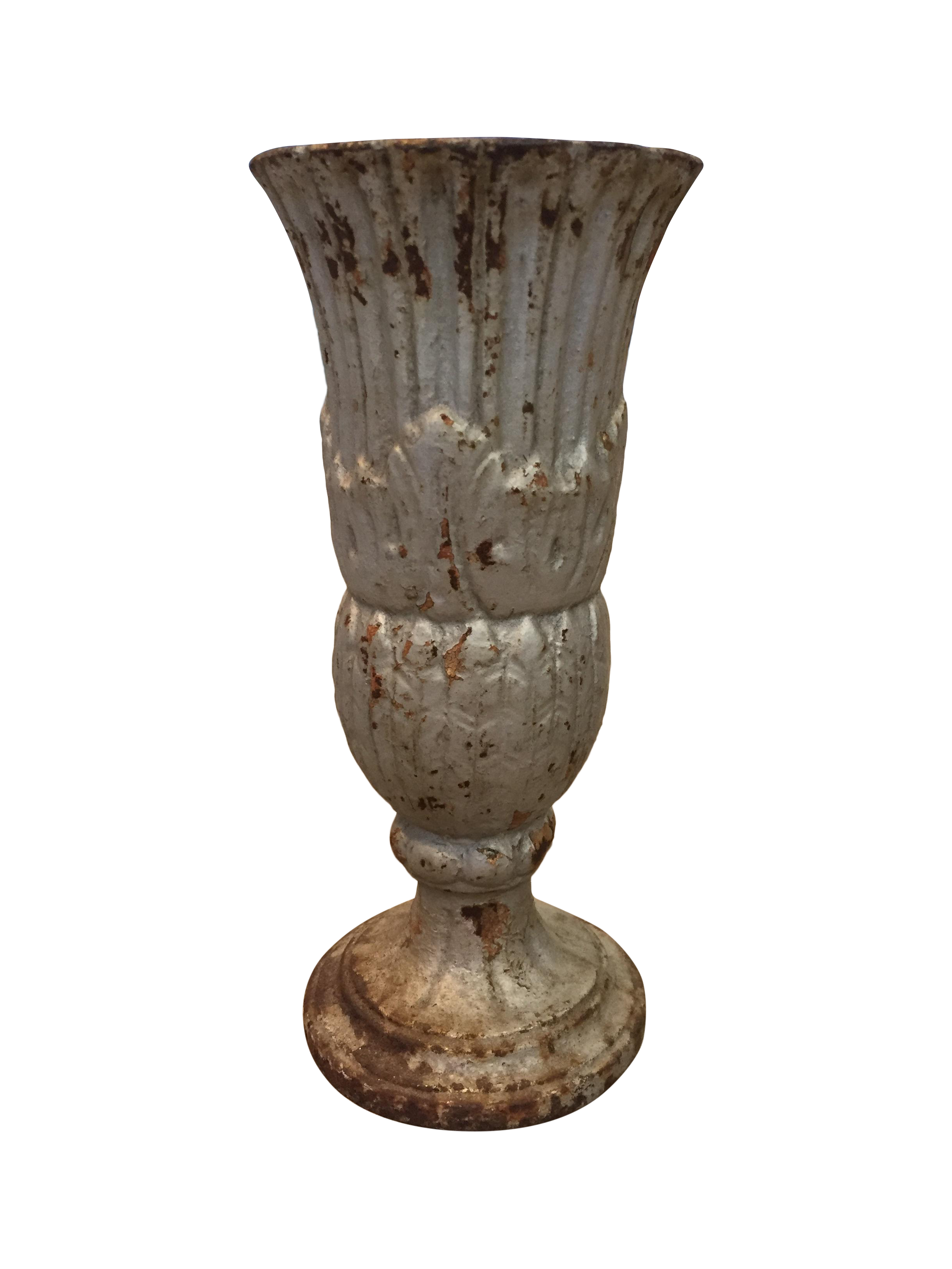 Vintage French Distressed Metal Urn Vase Chairish