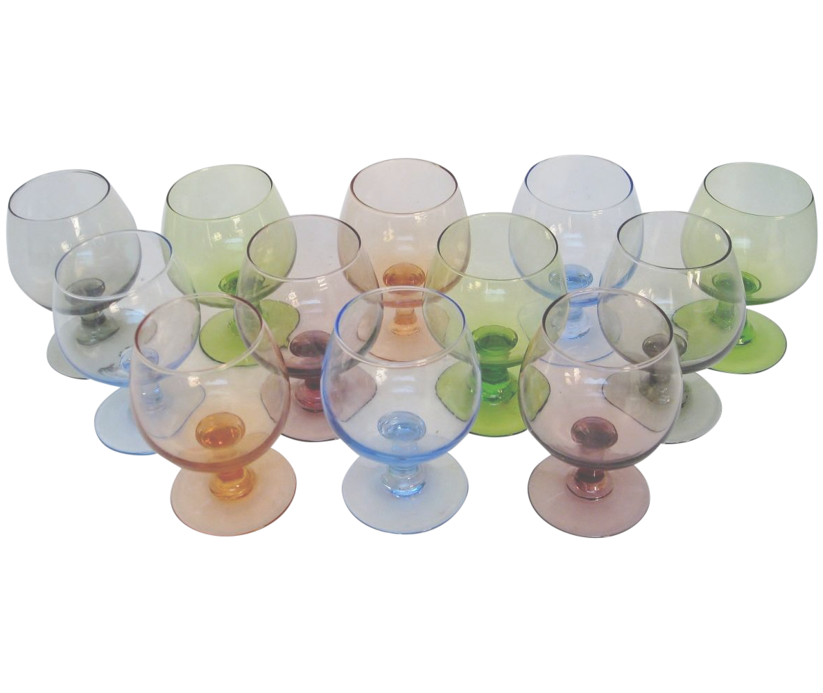 Vintage Multicolored Brandy Glasses Set of 12 Chairish