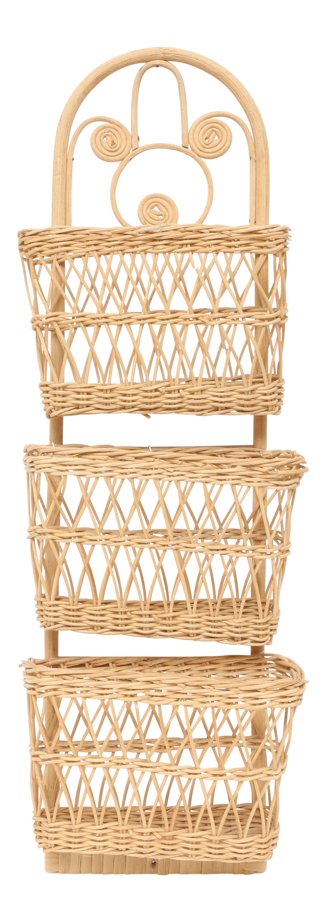 Vintage Wicker Wall Basket Letter Holder Chairish