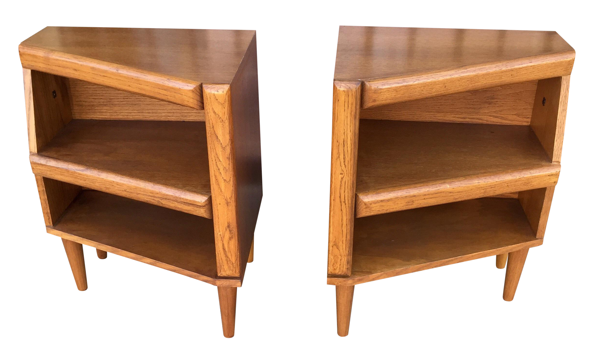 Mid Century Corner Nightstands Pair Chairish