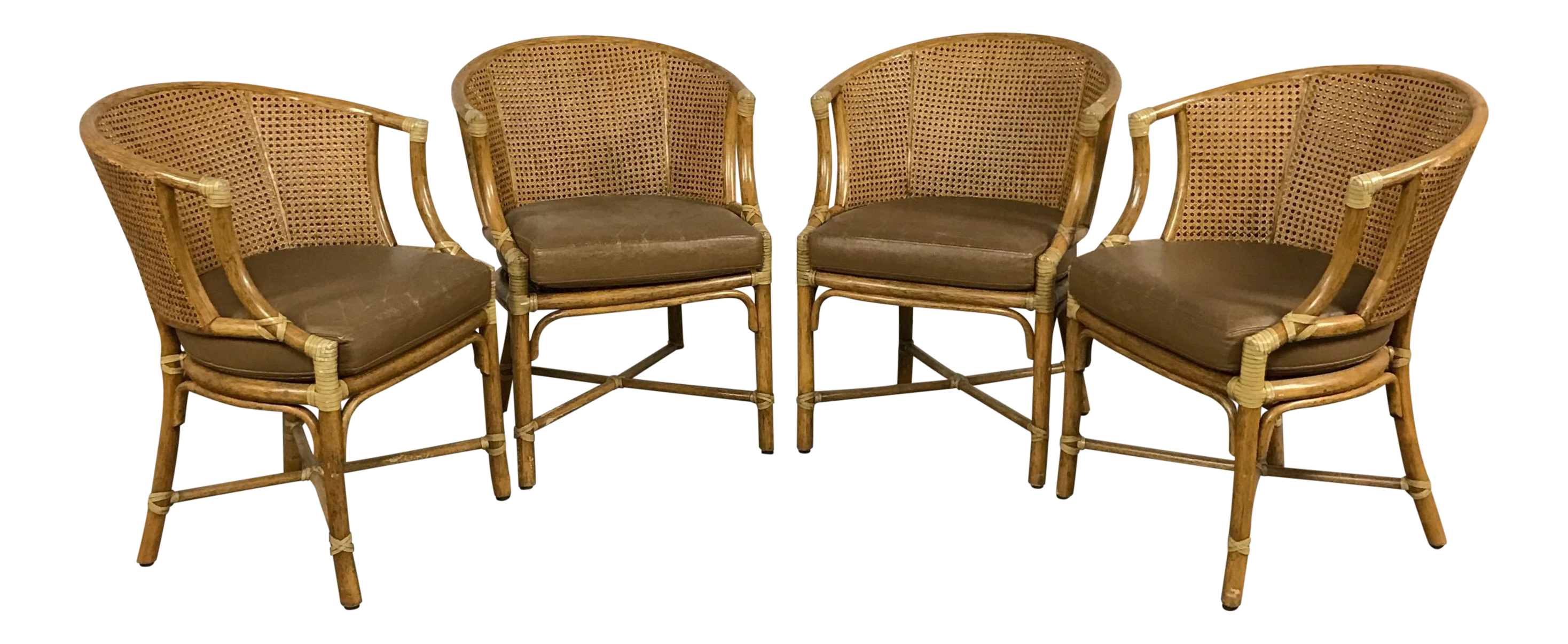 McGuire Cane Back Dining Chairs Set of 4 Chairish