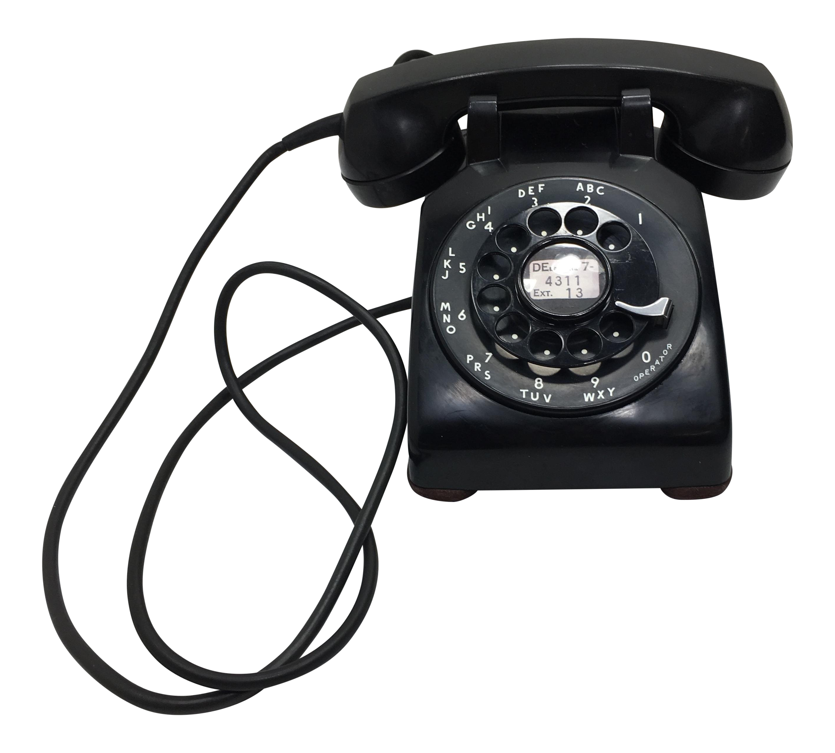 1955 Date Matched Black Rotary Dial Telephone | Chairish