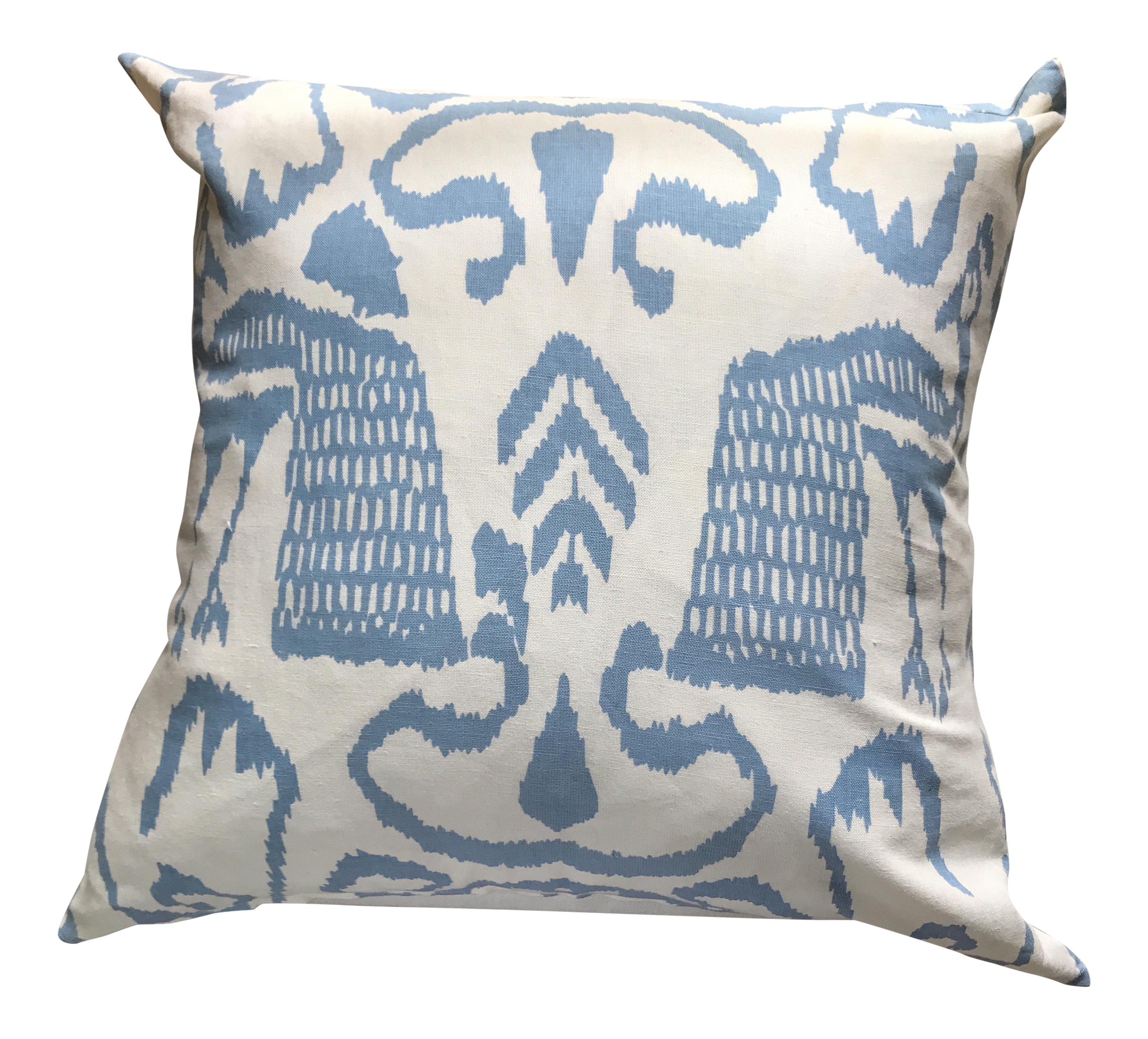 Quadrille China Seas Ikat Blue & White Pillow Chairish