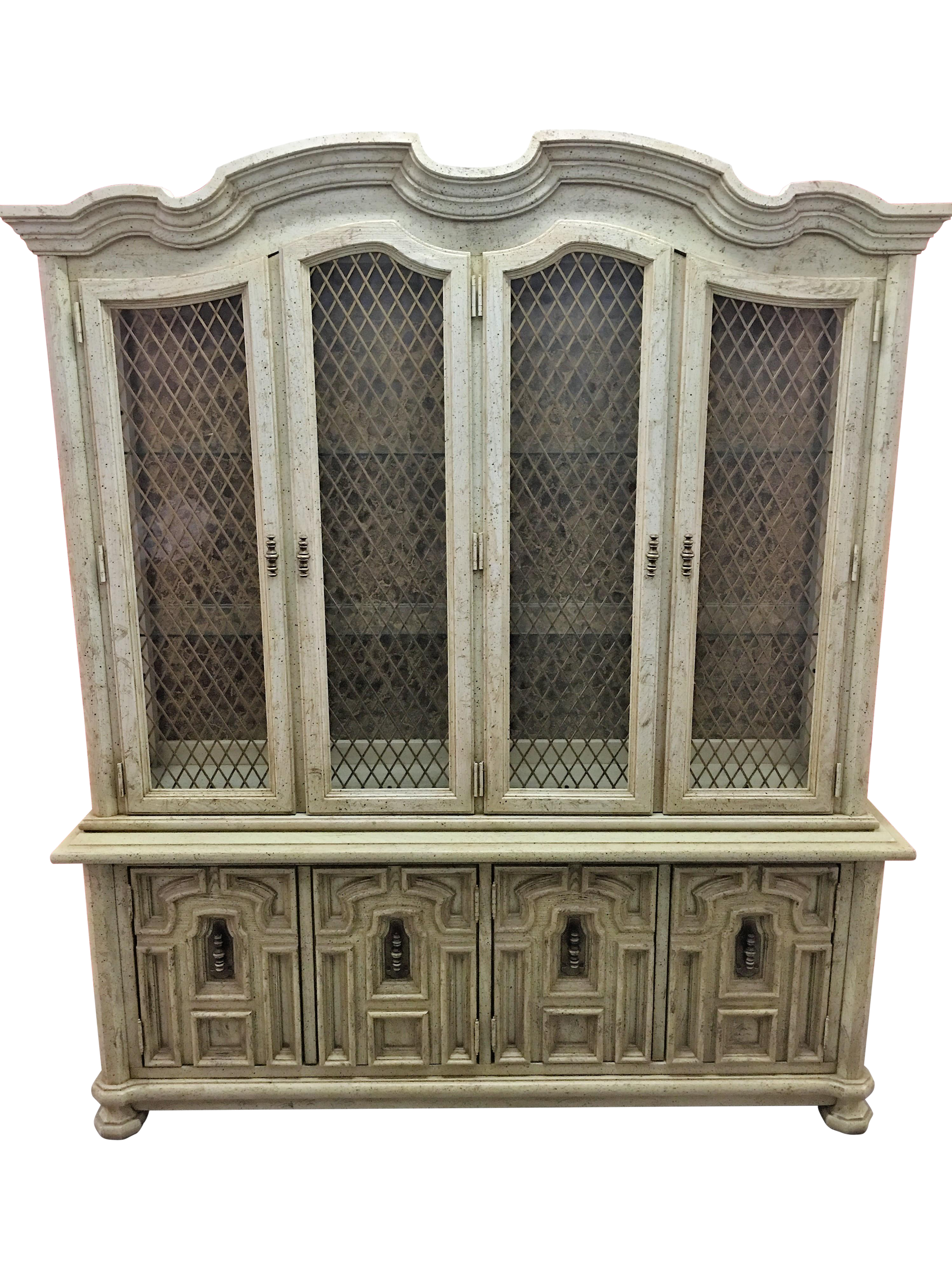 Vintage Stanley Solid Wood China Cabinet | Chairish