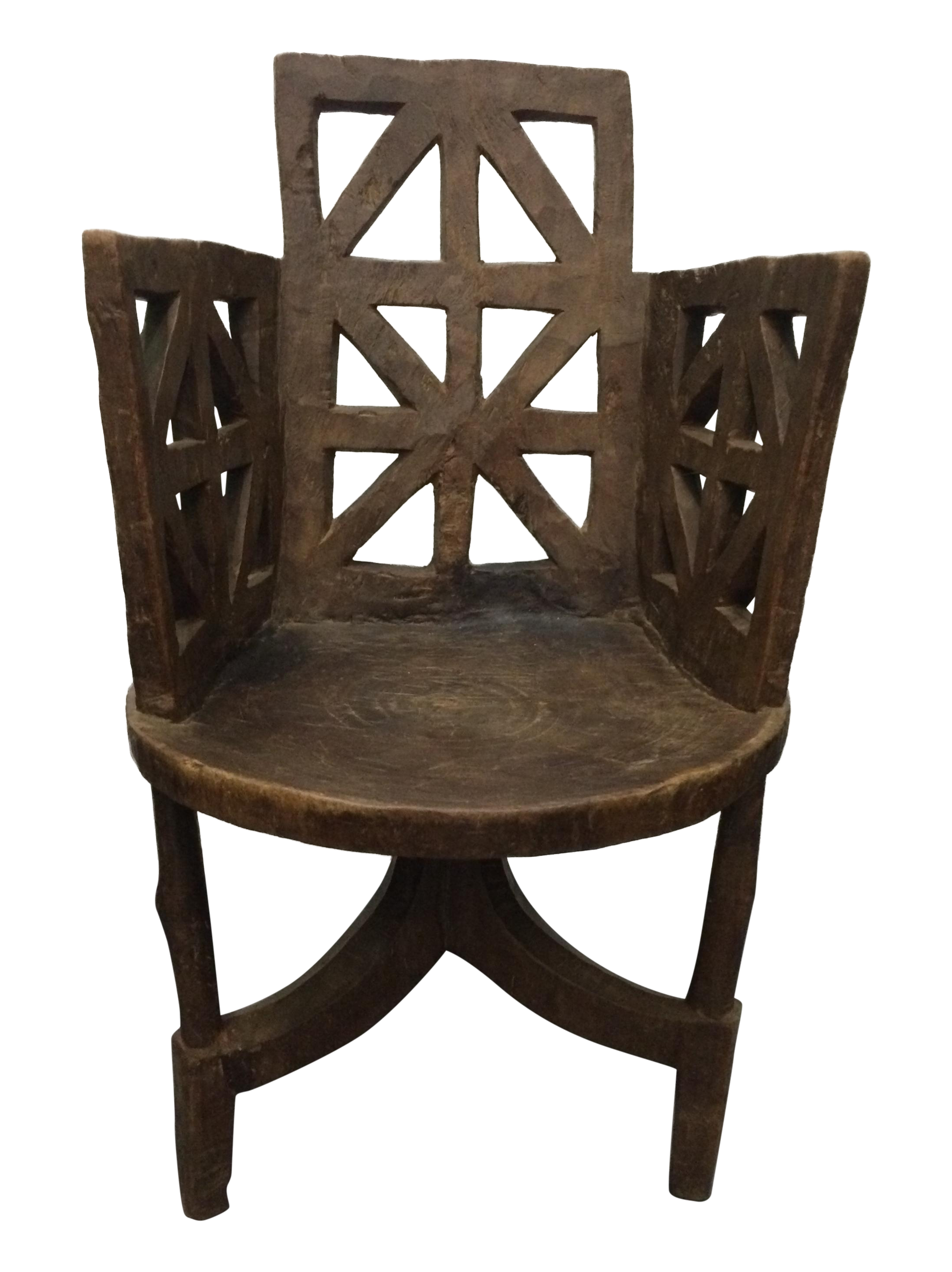 Antique Ethiopian Jimma Hand Carved Wooden Chair Chairish