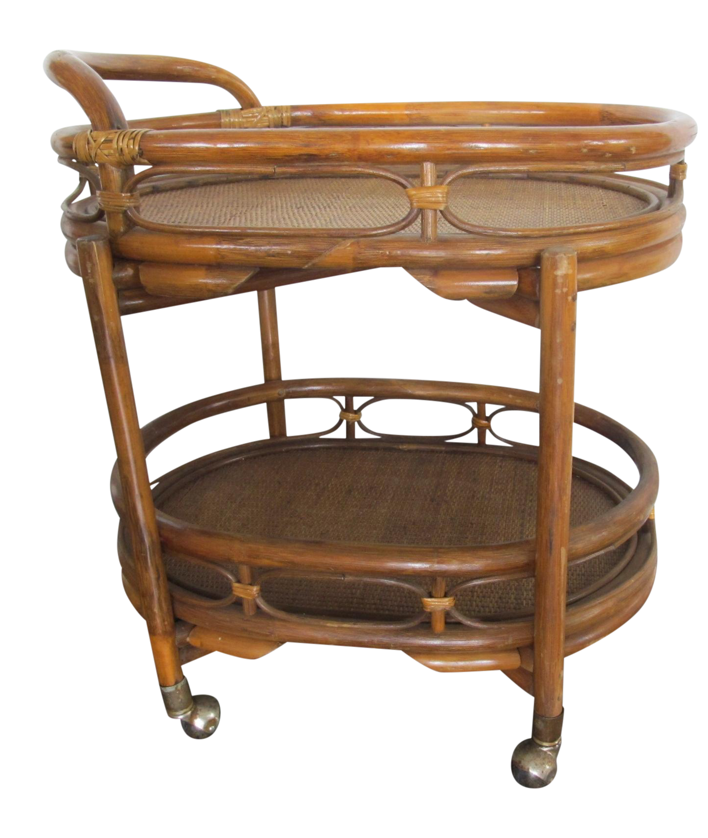 Mid Century Rattan Bar Cart Chairish