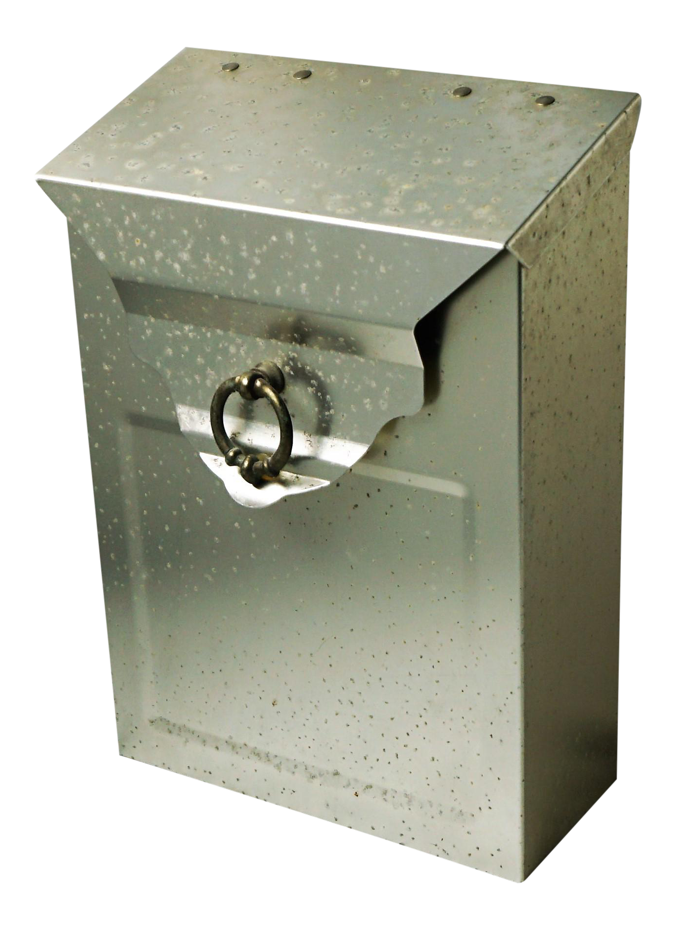 Patina'd Metal Letter Box With Hinged Lid Chairish