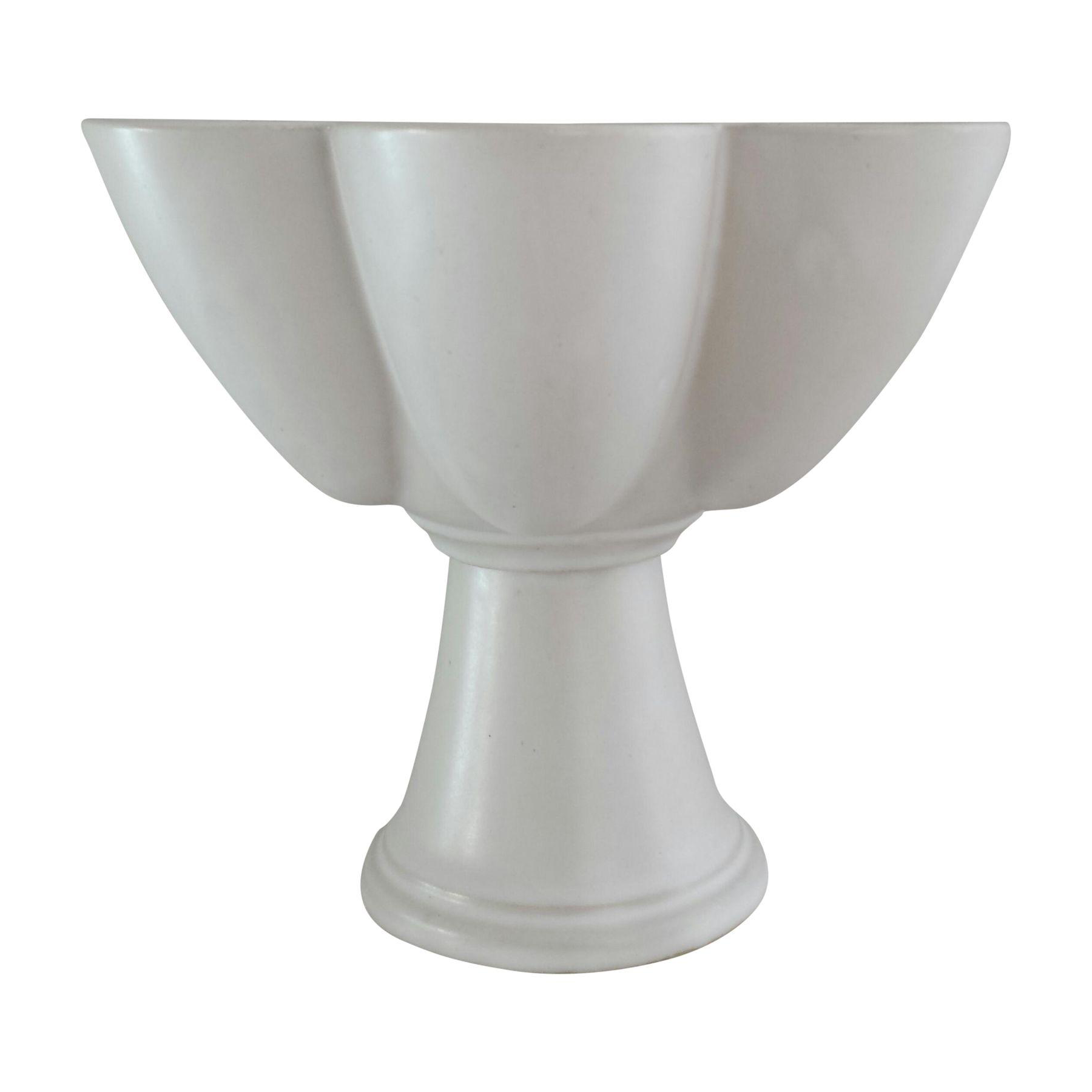 Vintage Glazed Pottery Pedestal Bowl Chairish