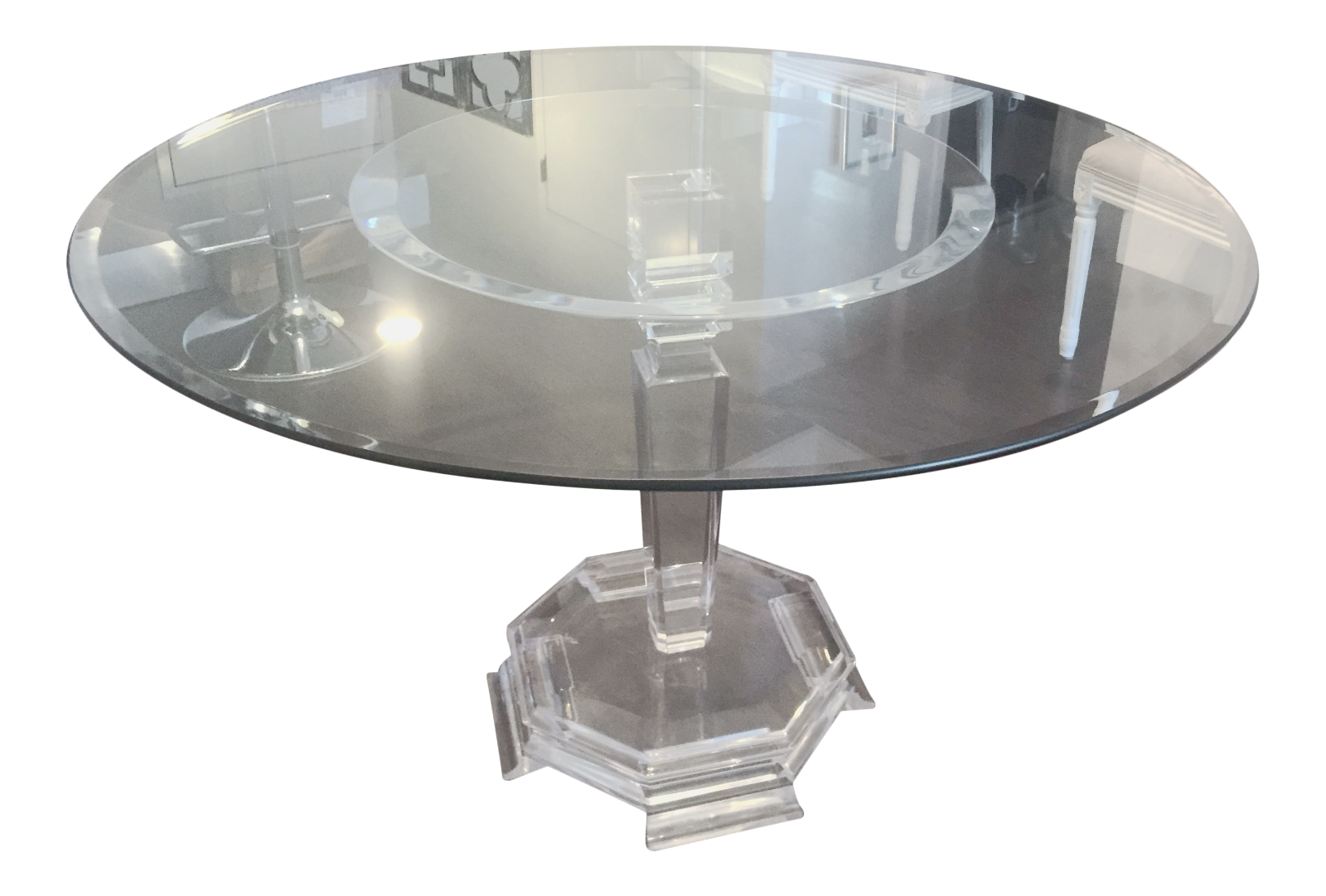 Glass & Lucite Round Dining Table Chairish