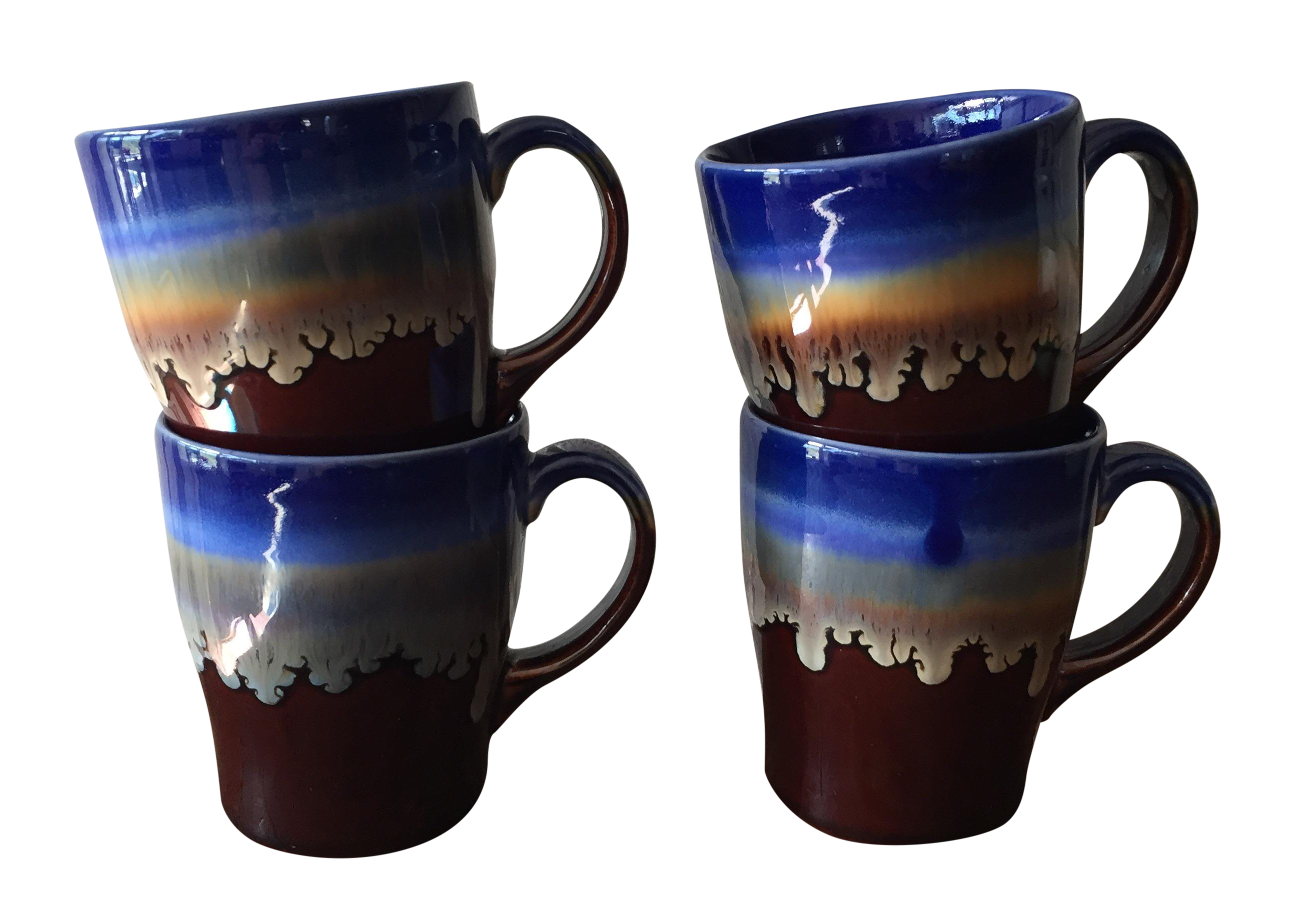 Drip Glazed Mugs Set of 4 Chairish
