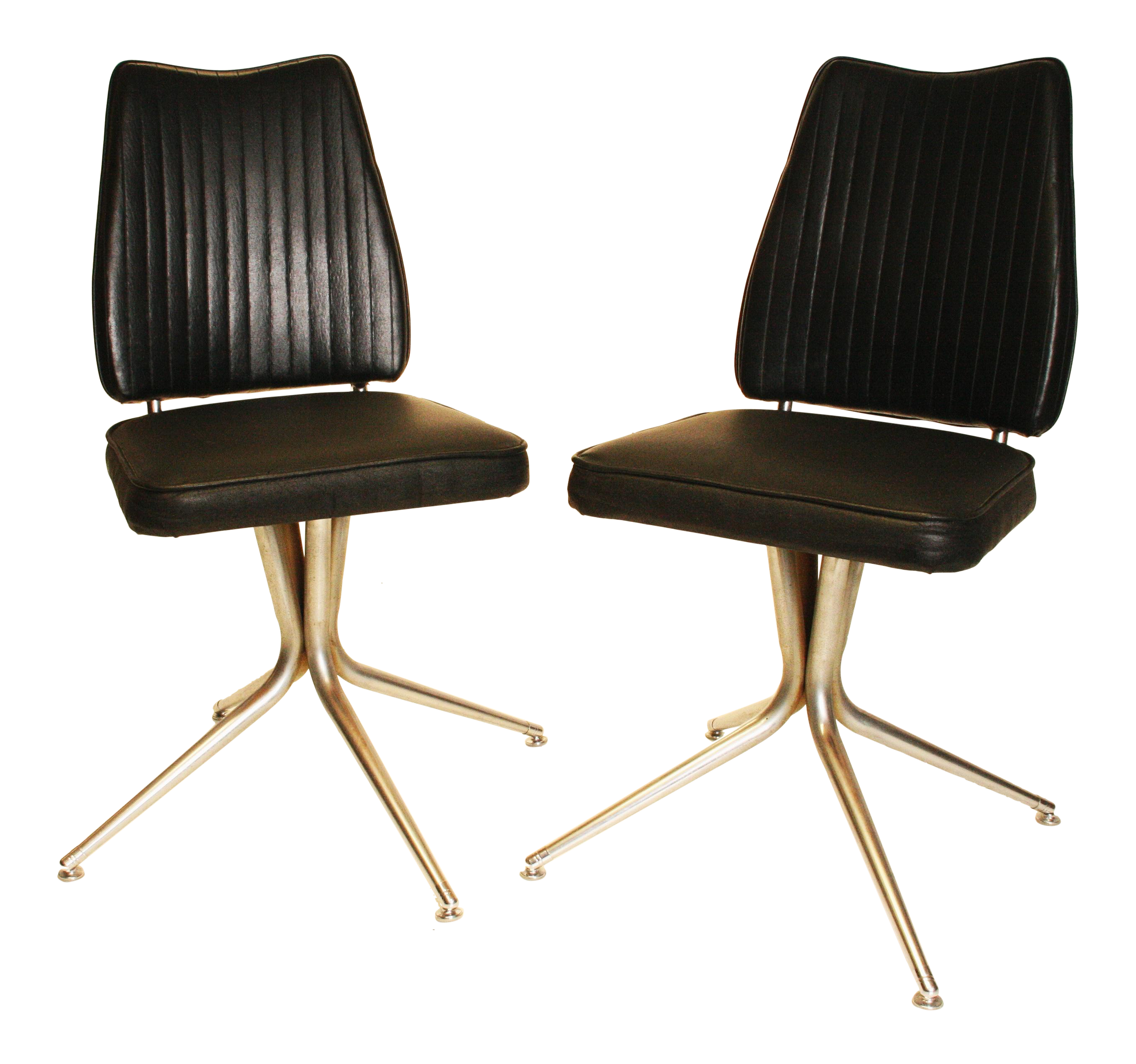 MidCentury Modern Space Age Black Vinyl Chairs A Pair Chairish