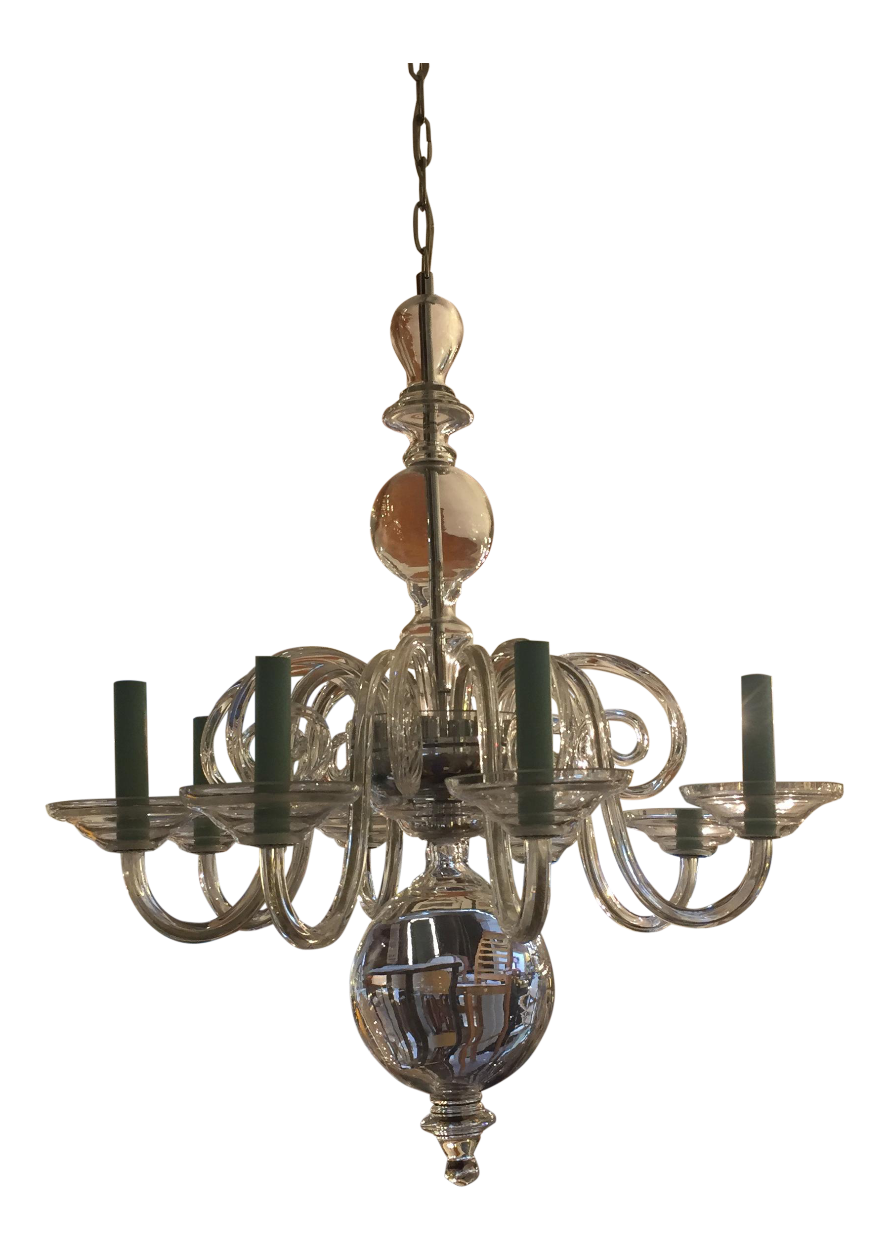 Contemporary Eight Light Transparent Chandelier Chairish